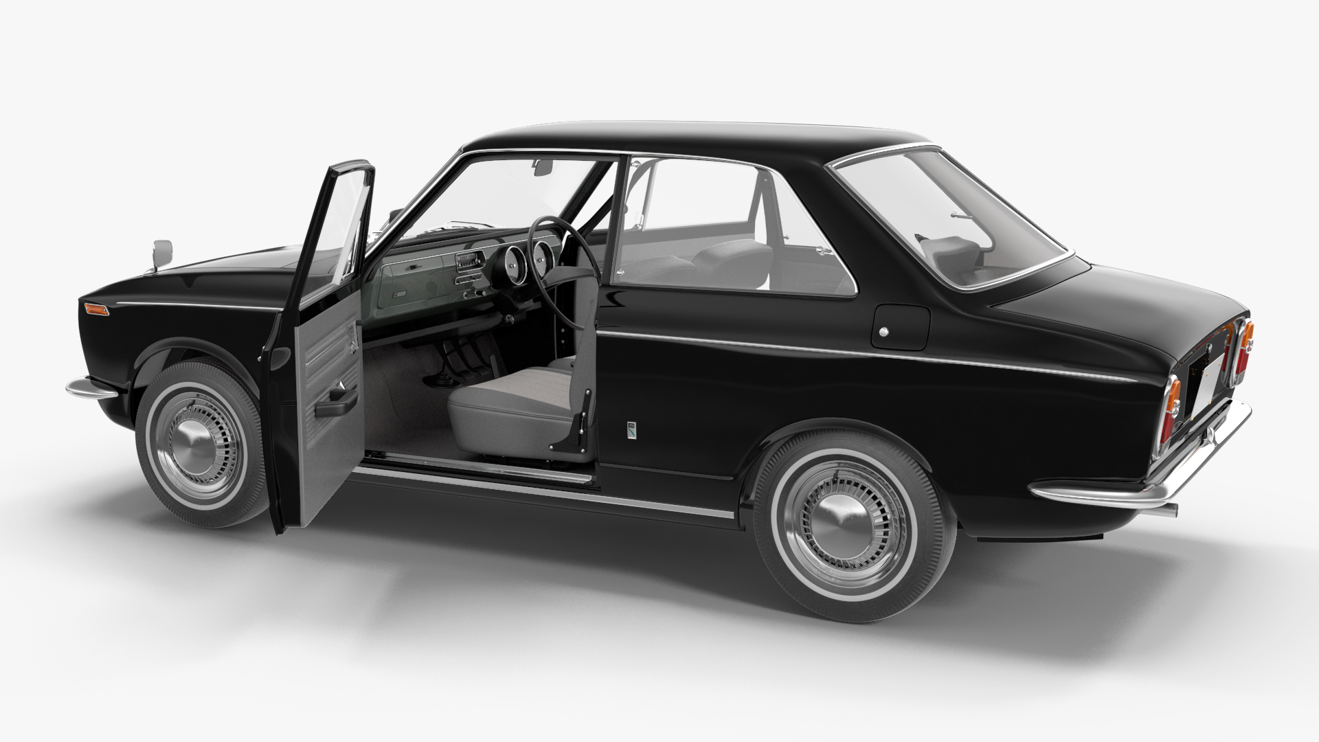 3D Japanese Classic Car Black