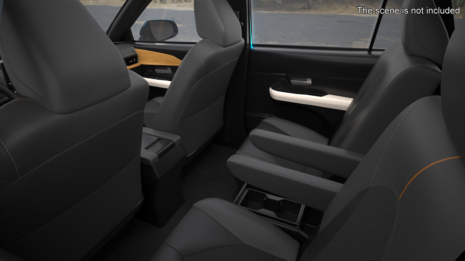 3D Modern SUV Car Blue Rigged