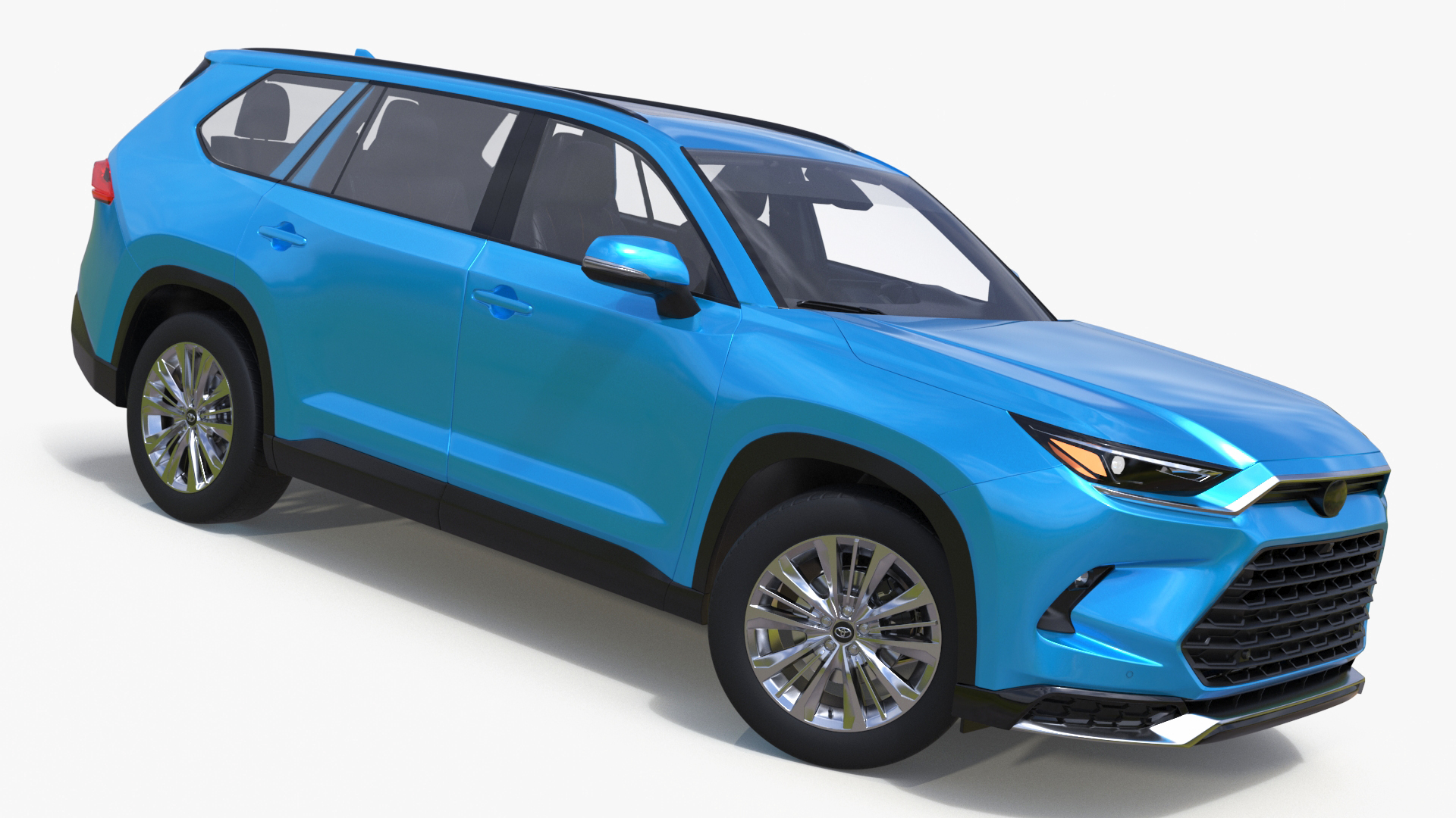 3D Modern SUV Car Blue Rigged