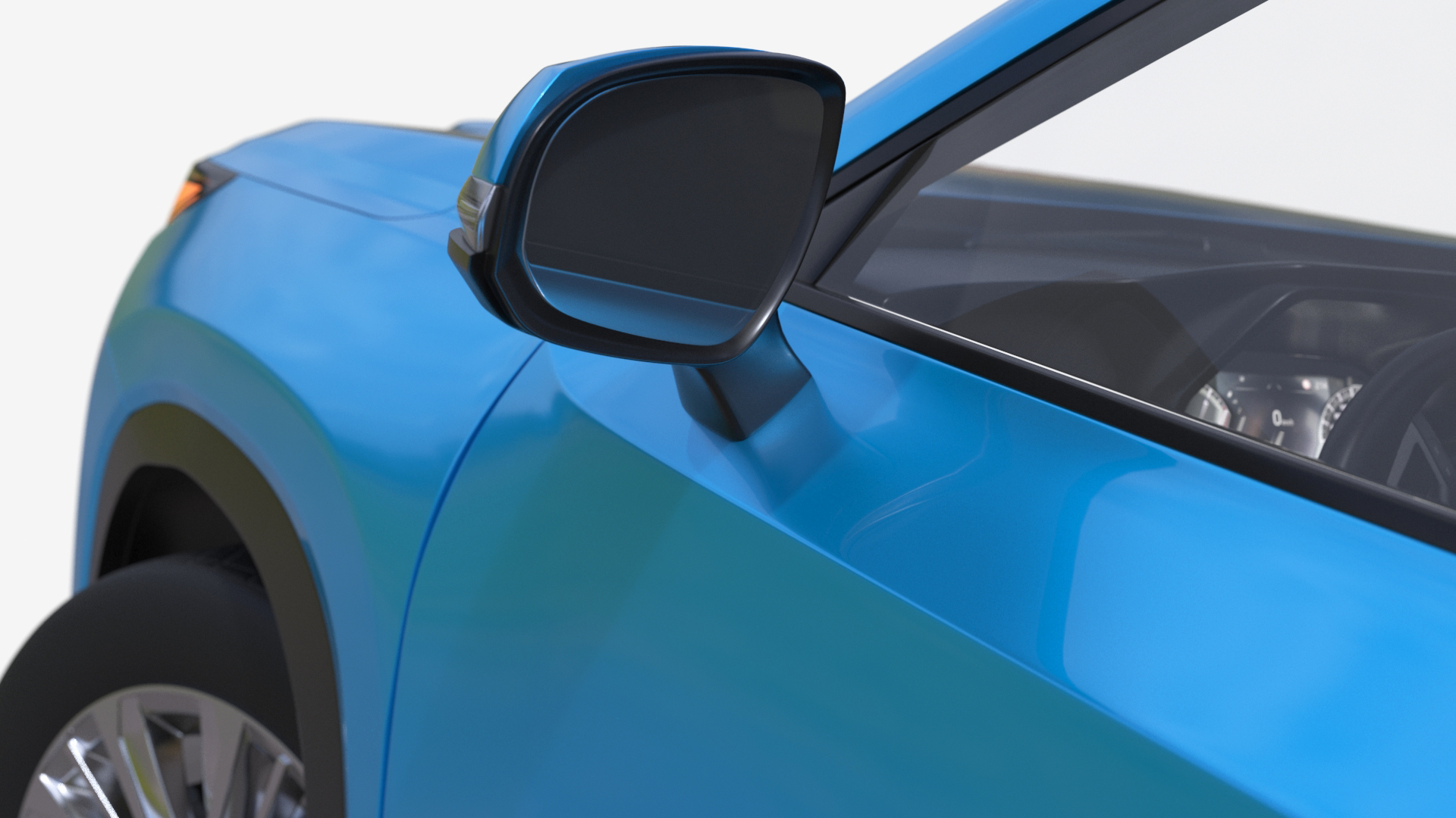 3D Modern SUV Car Blue Rigged