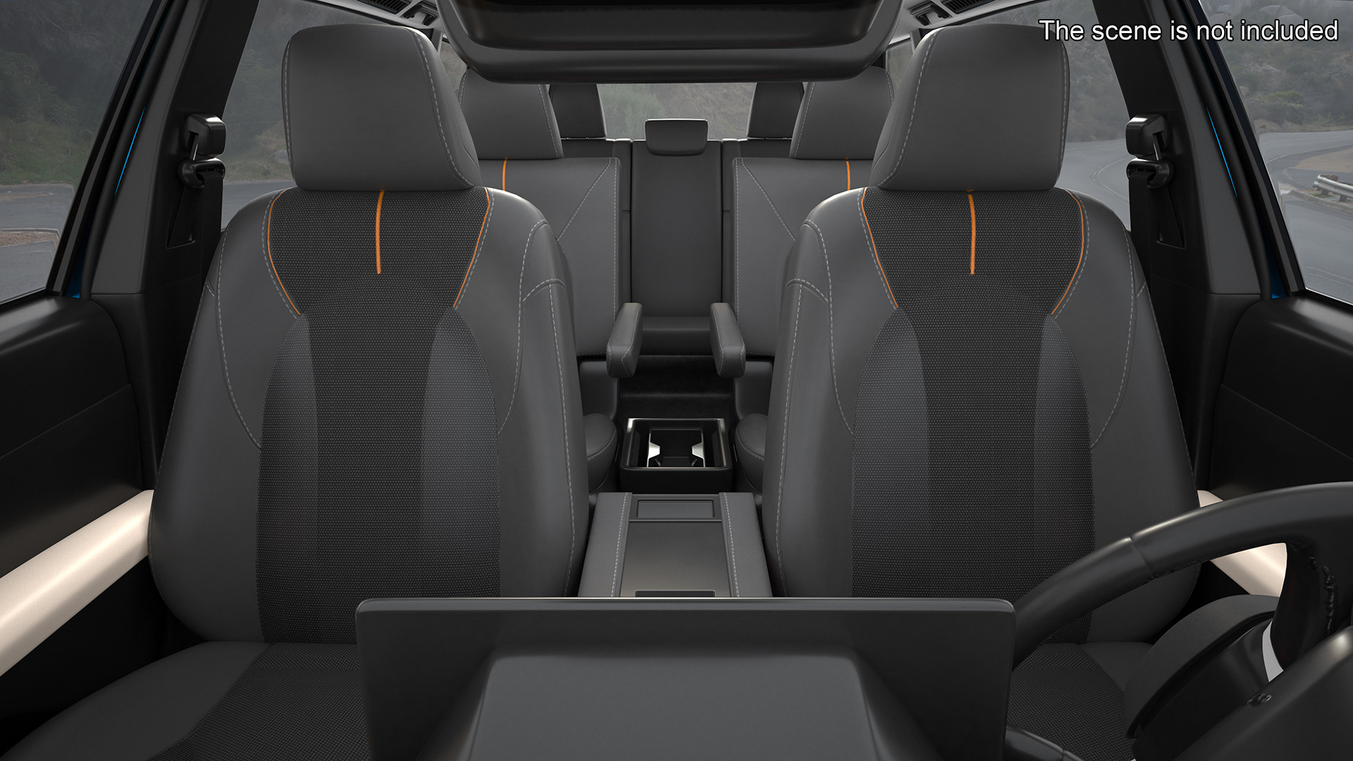3D Modern SUV Car Blue Rigged