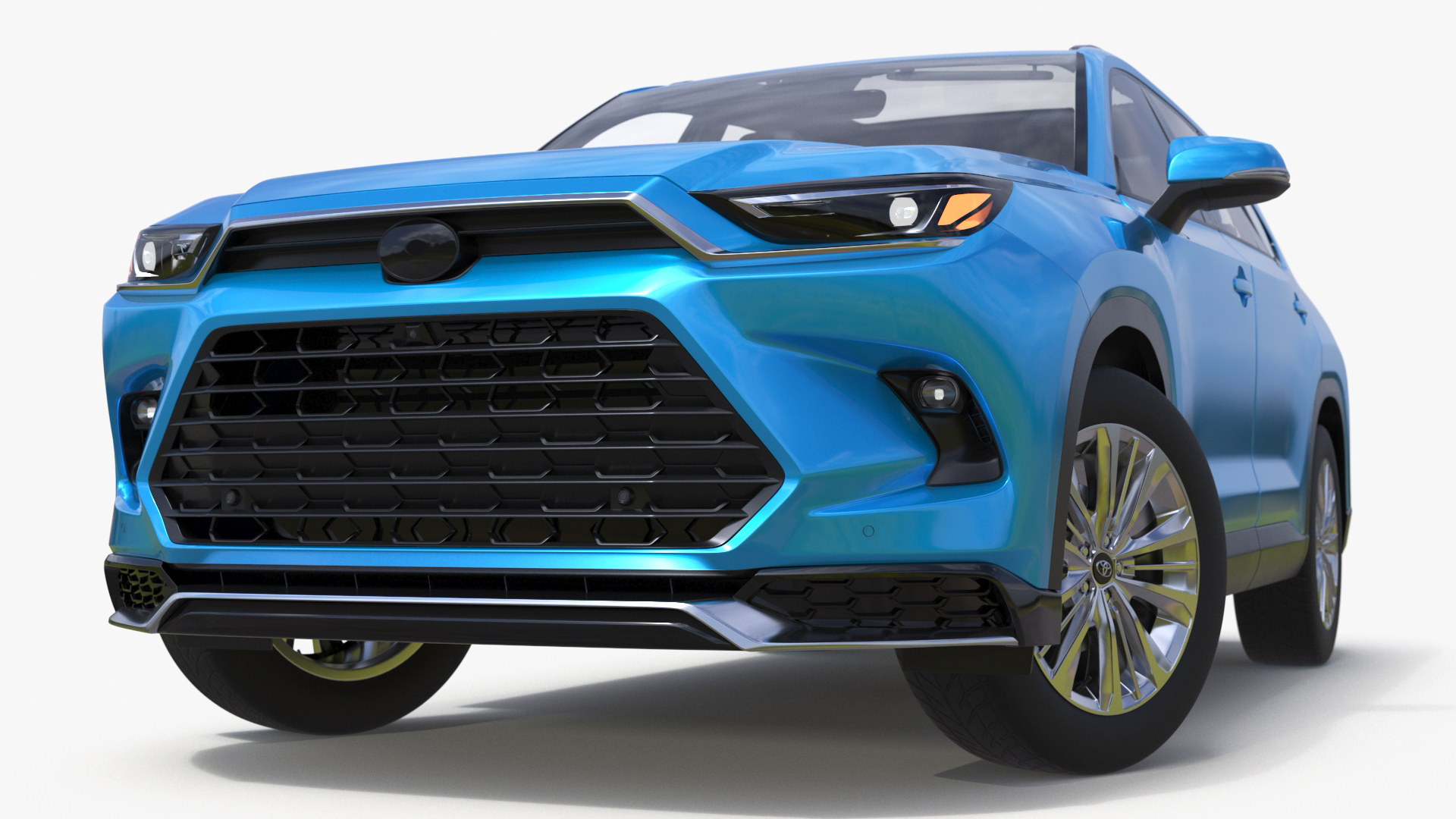 3D Modern SUV Car Blue Rigged