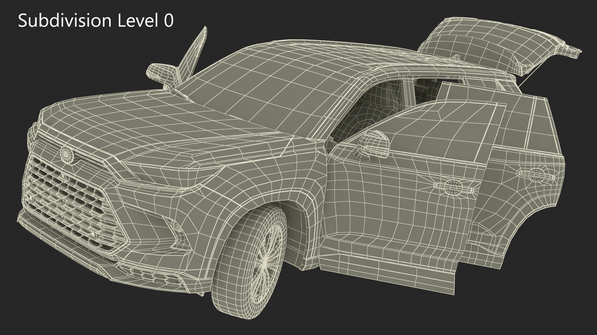 3D Modern SUV Car Blue Rigged