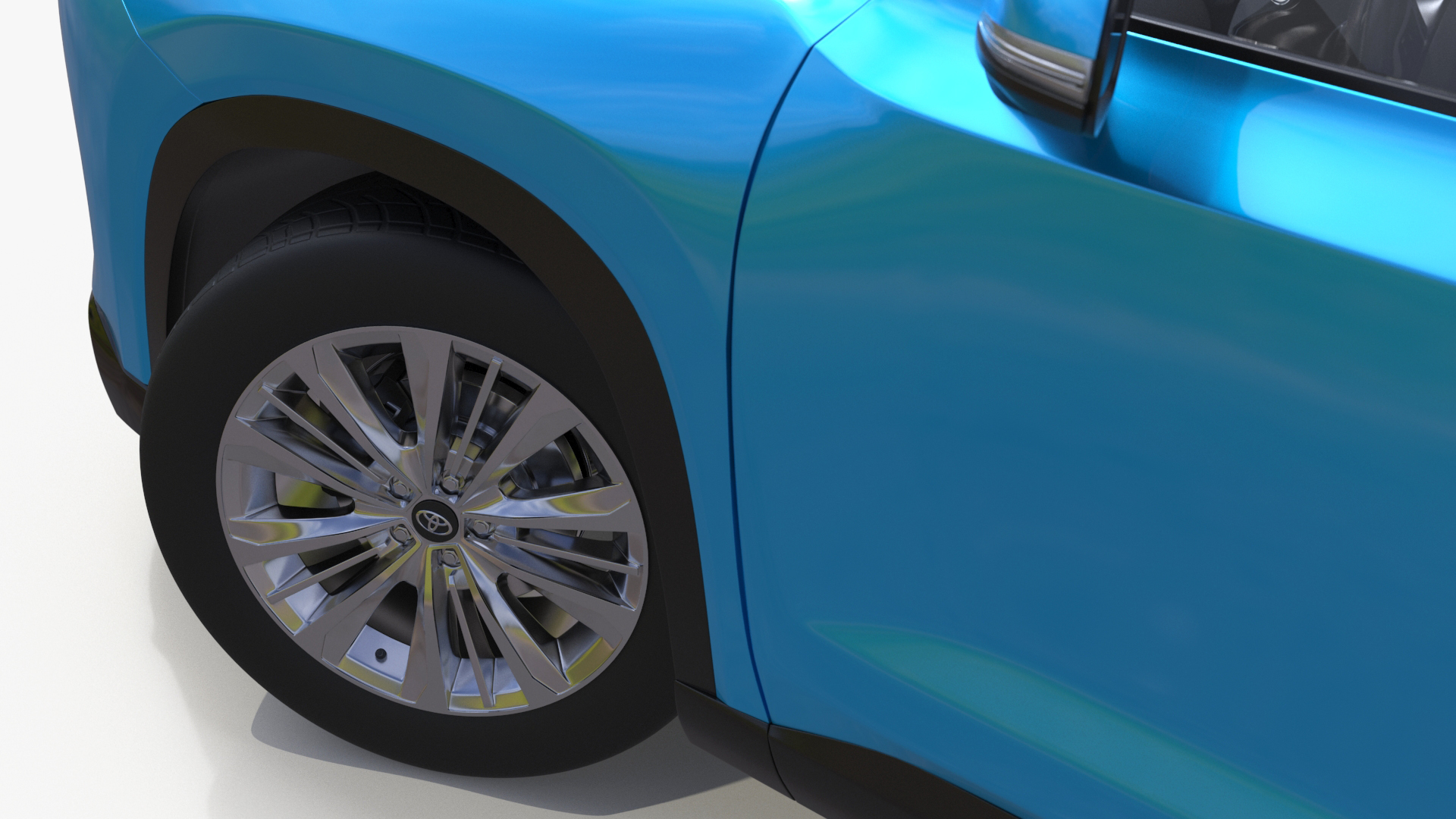 3D Modern SUV Car Blue Rigged