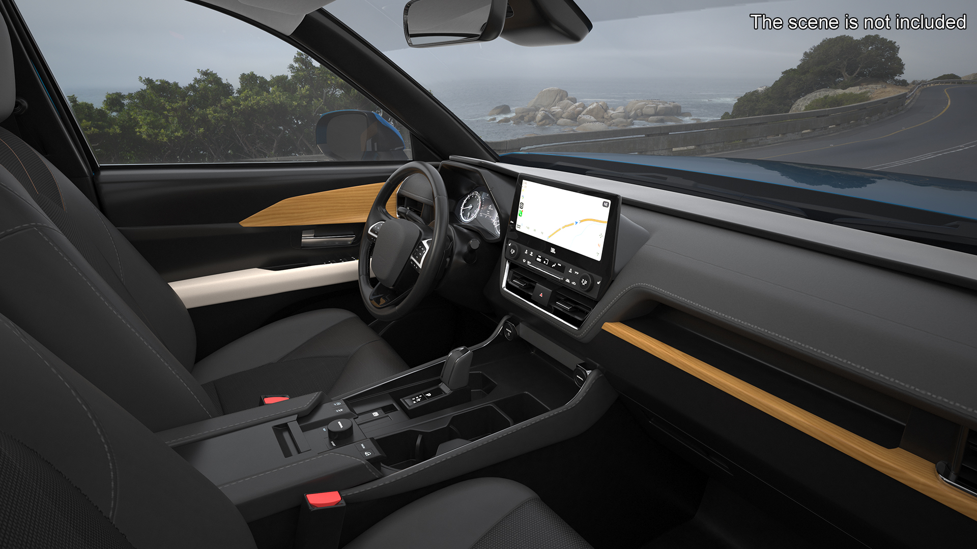 3D Modern SUV Car Blue Rigged