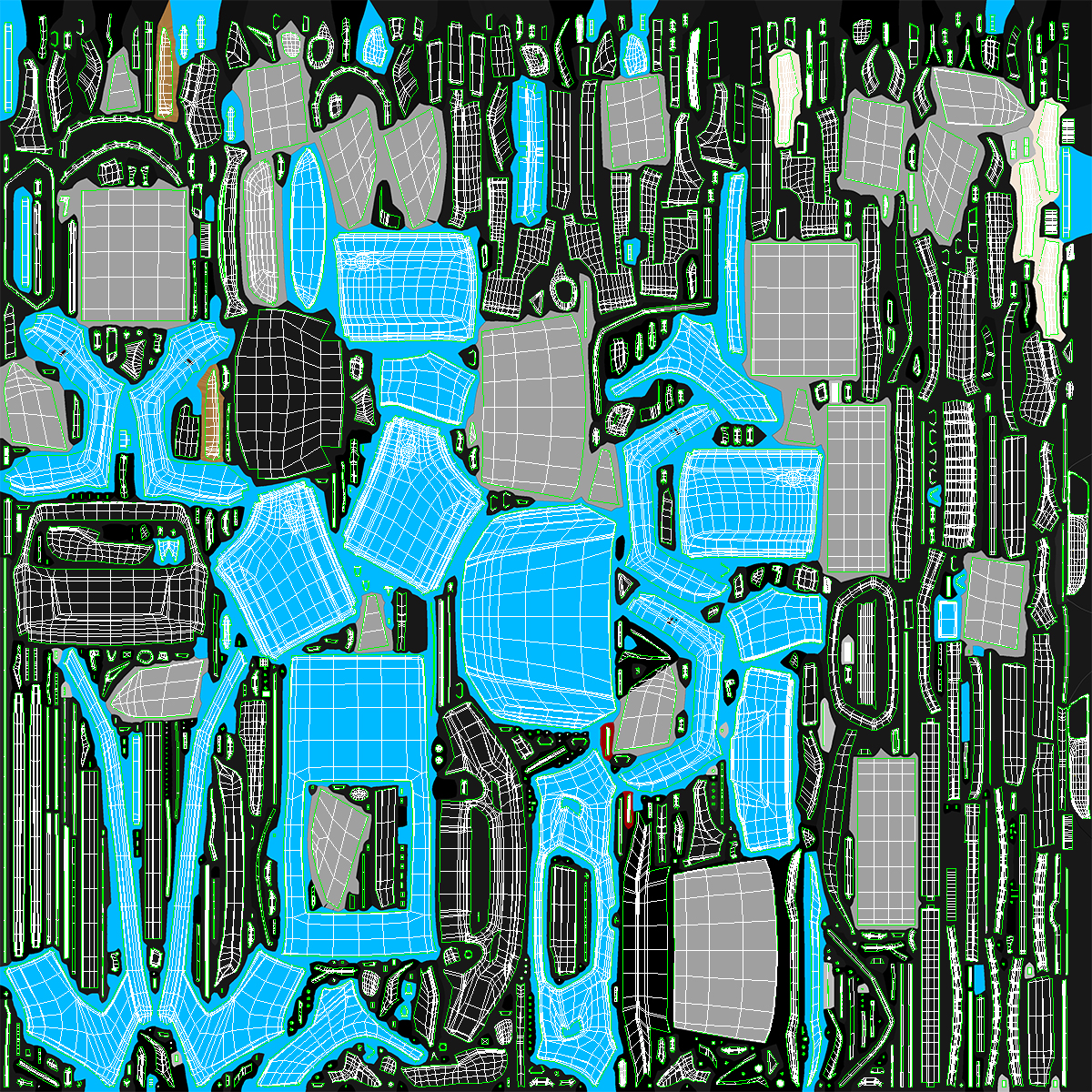 3D Modern SUV Car Blue Rigged