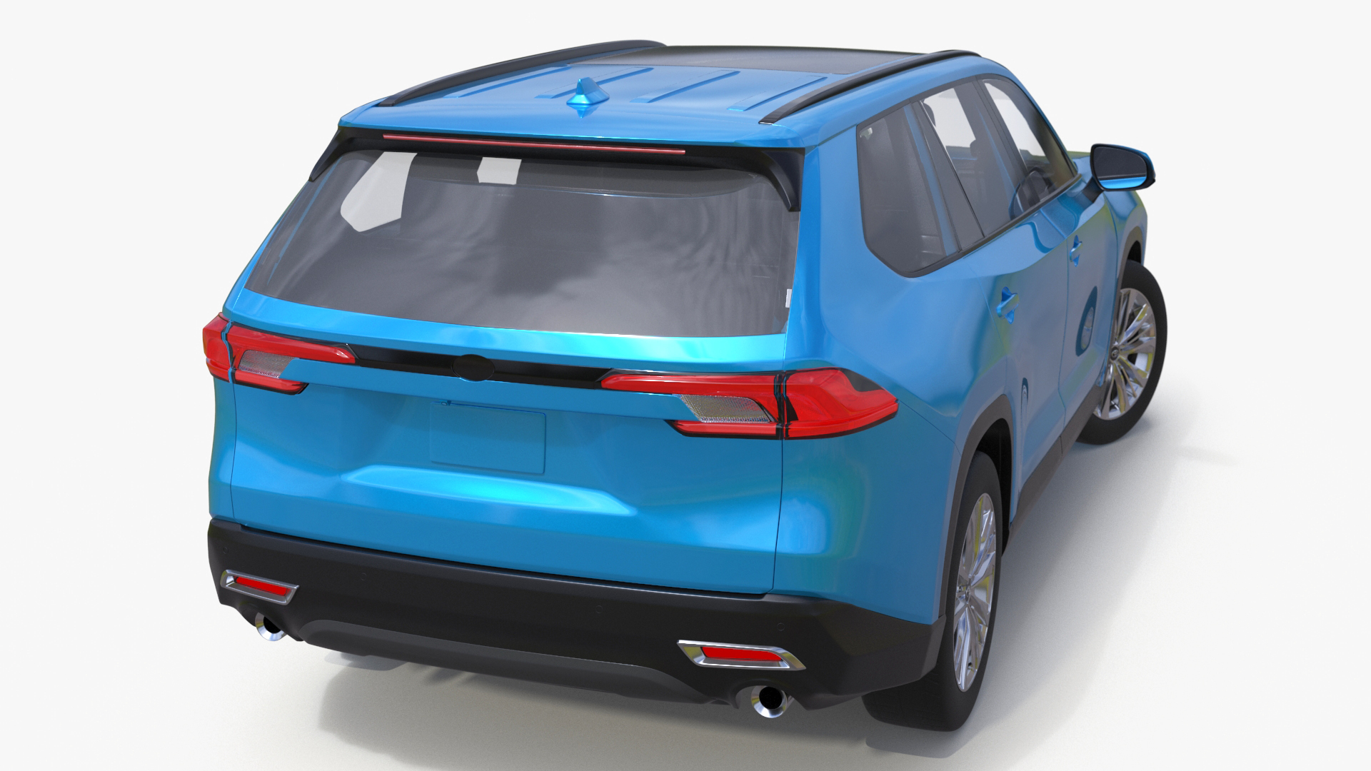 3D Modern SUV Car Blue Rigged