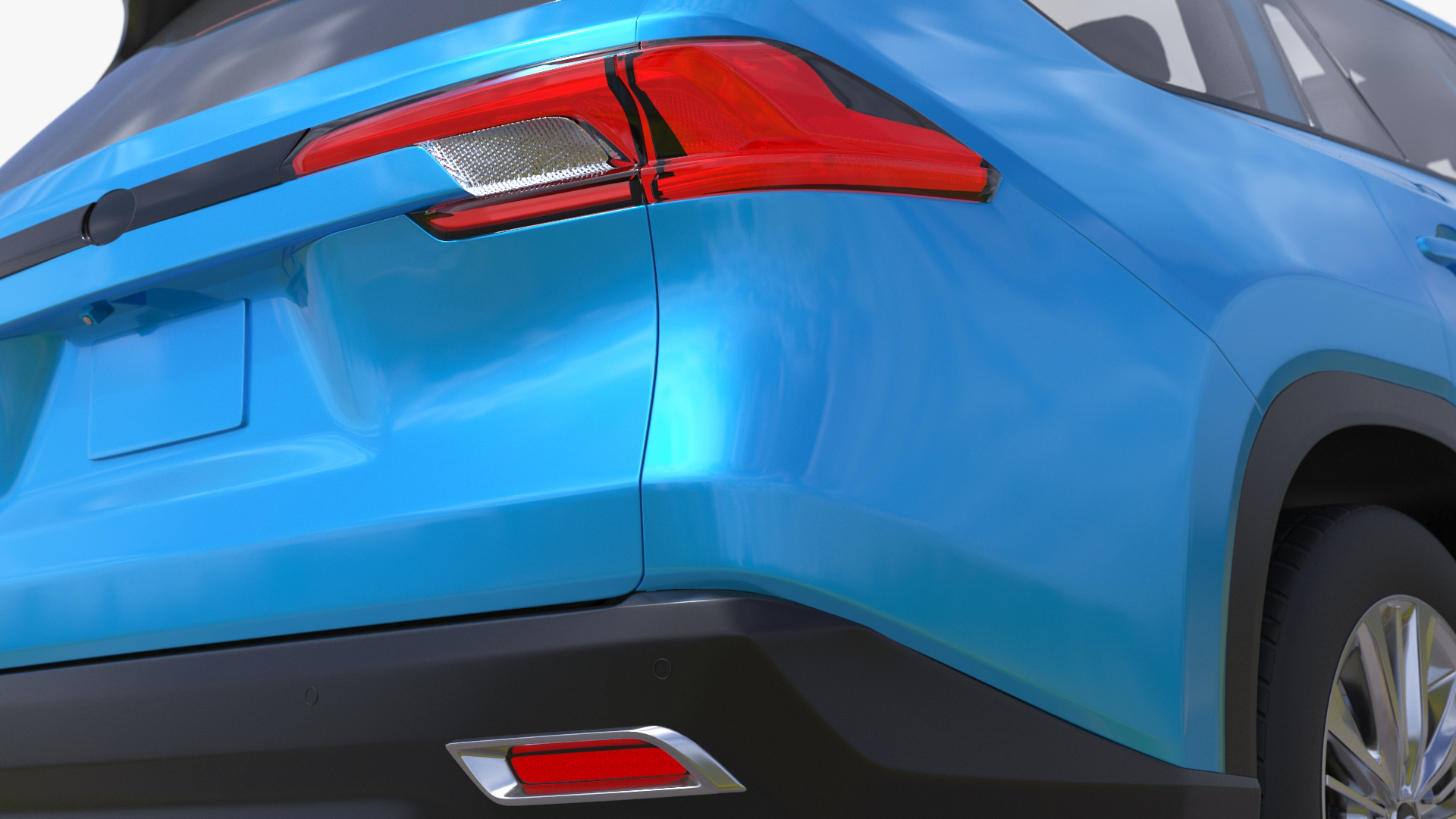 3D Modern SUV Car Blue Rigged