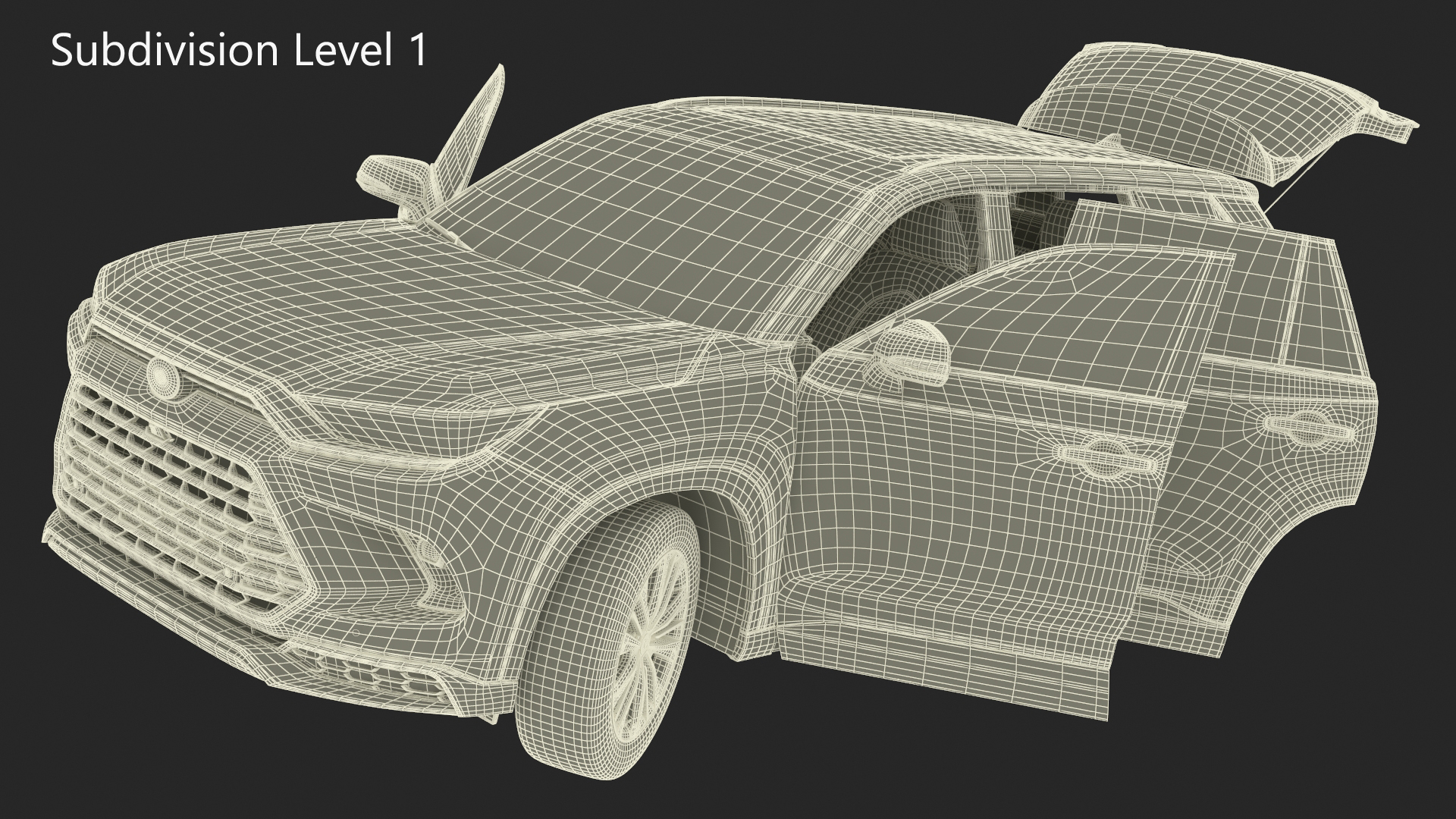 3D Modern SUV Car Blue Rigged