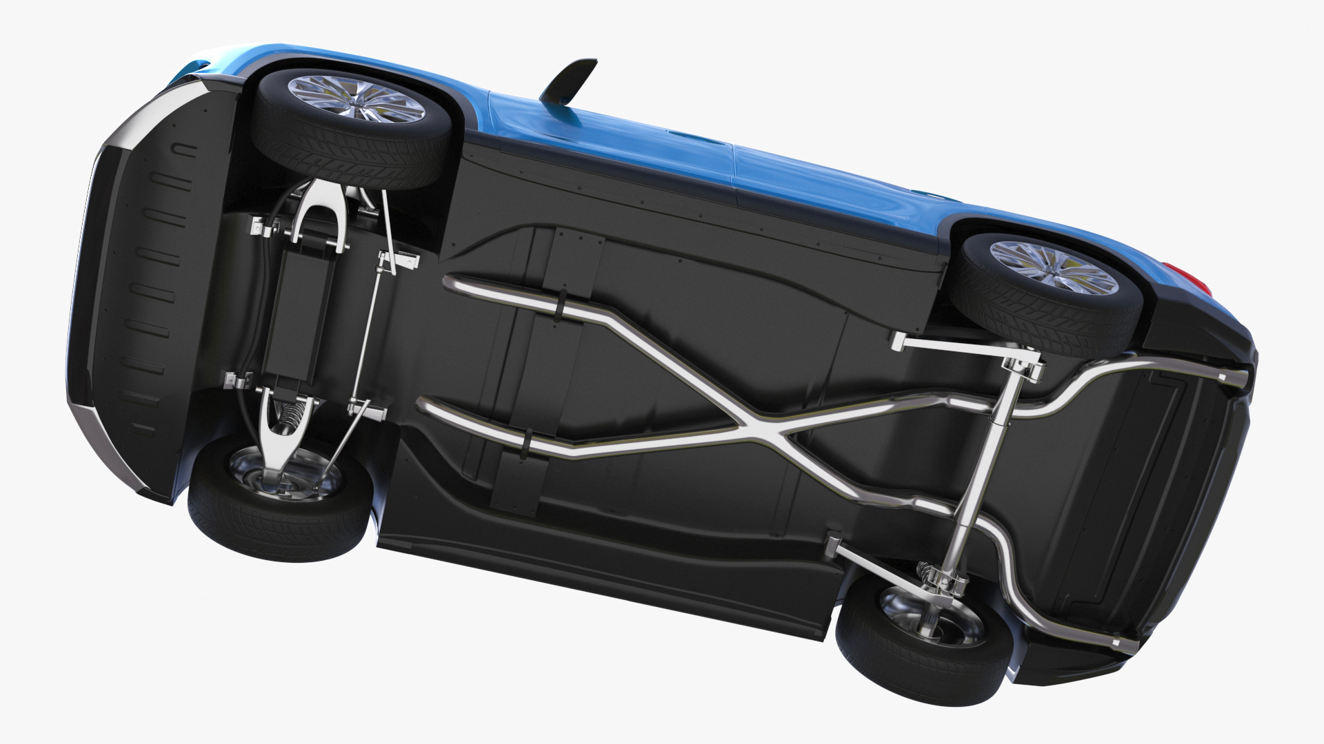 3D Modern SUV Car Blue Rigged