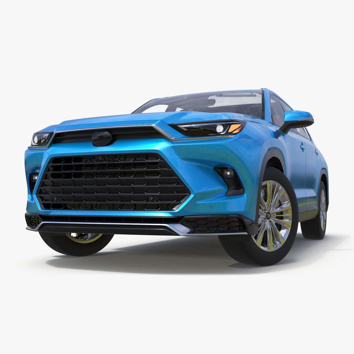 3D Modern SUV Car Blue Rigged