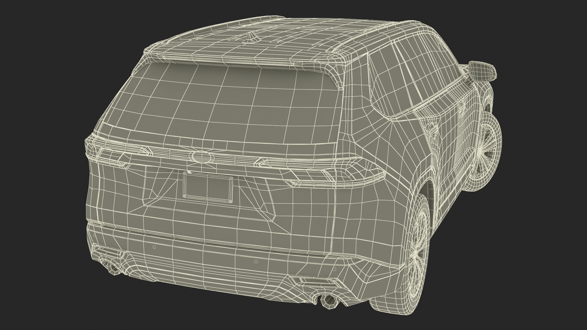 3D Modern SUV Car Blue Rigged