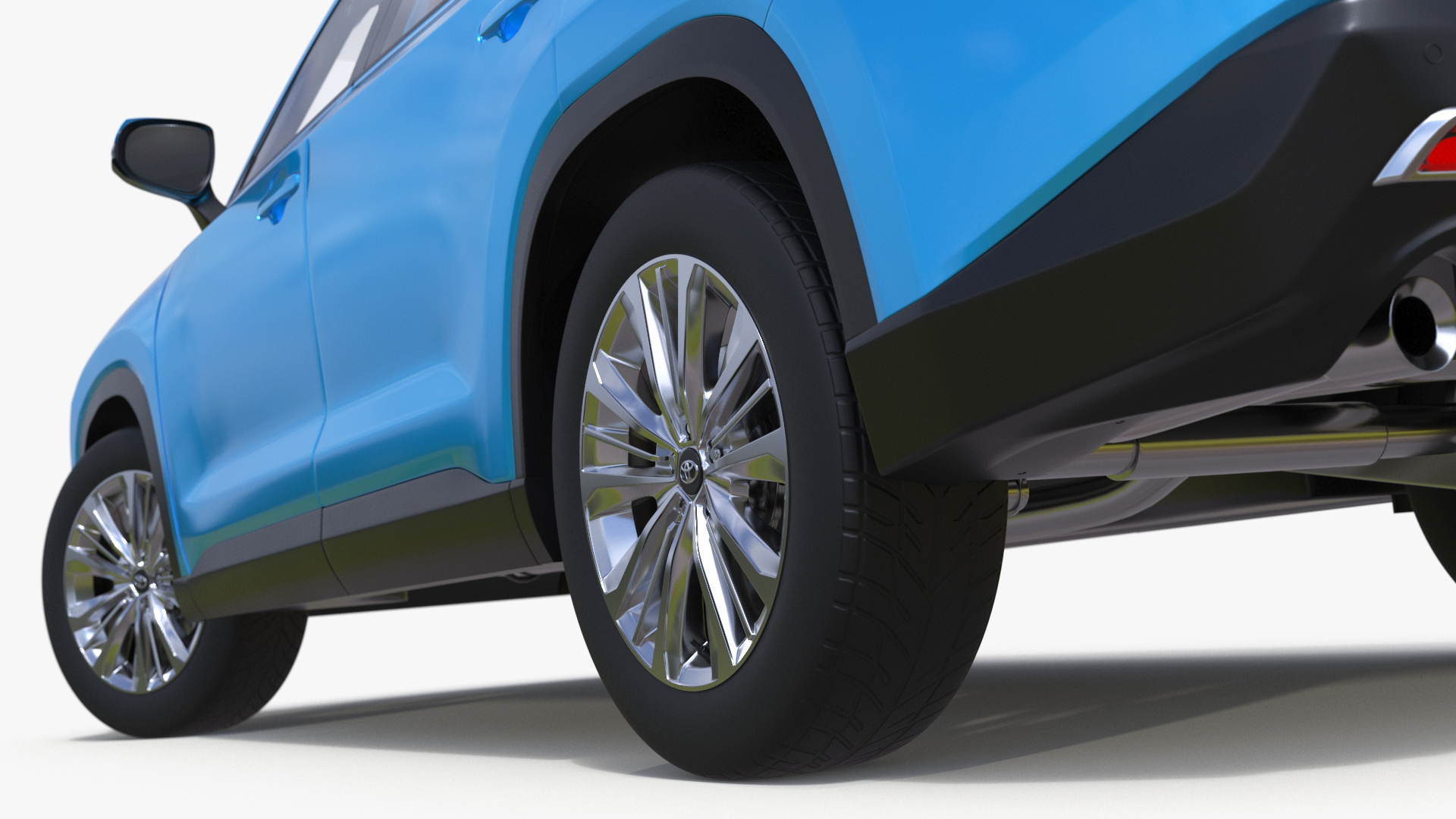 3D Modern SUV Car Blue Rigged
