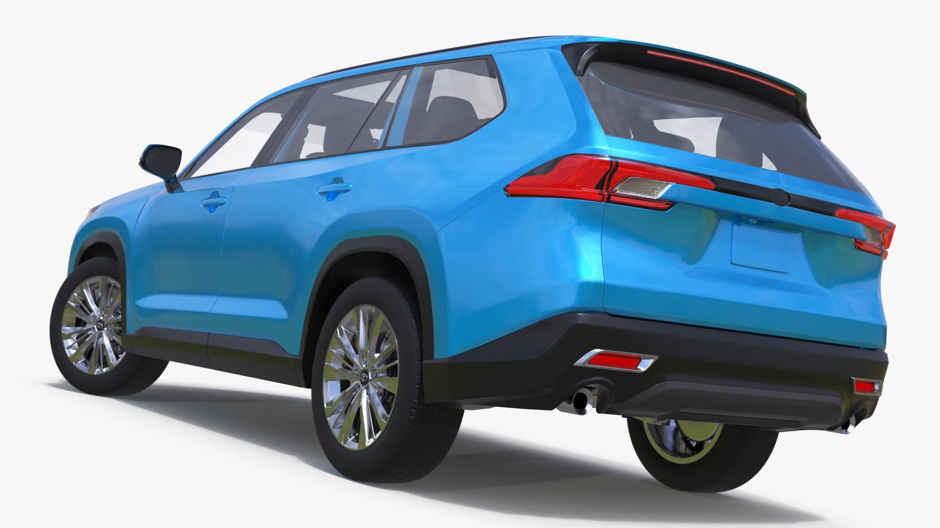3D Modern SUV Car Blue Rigged