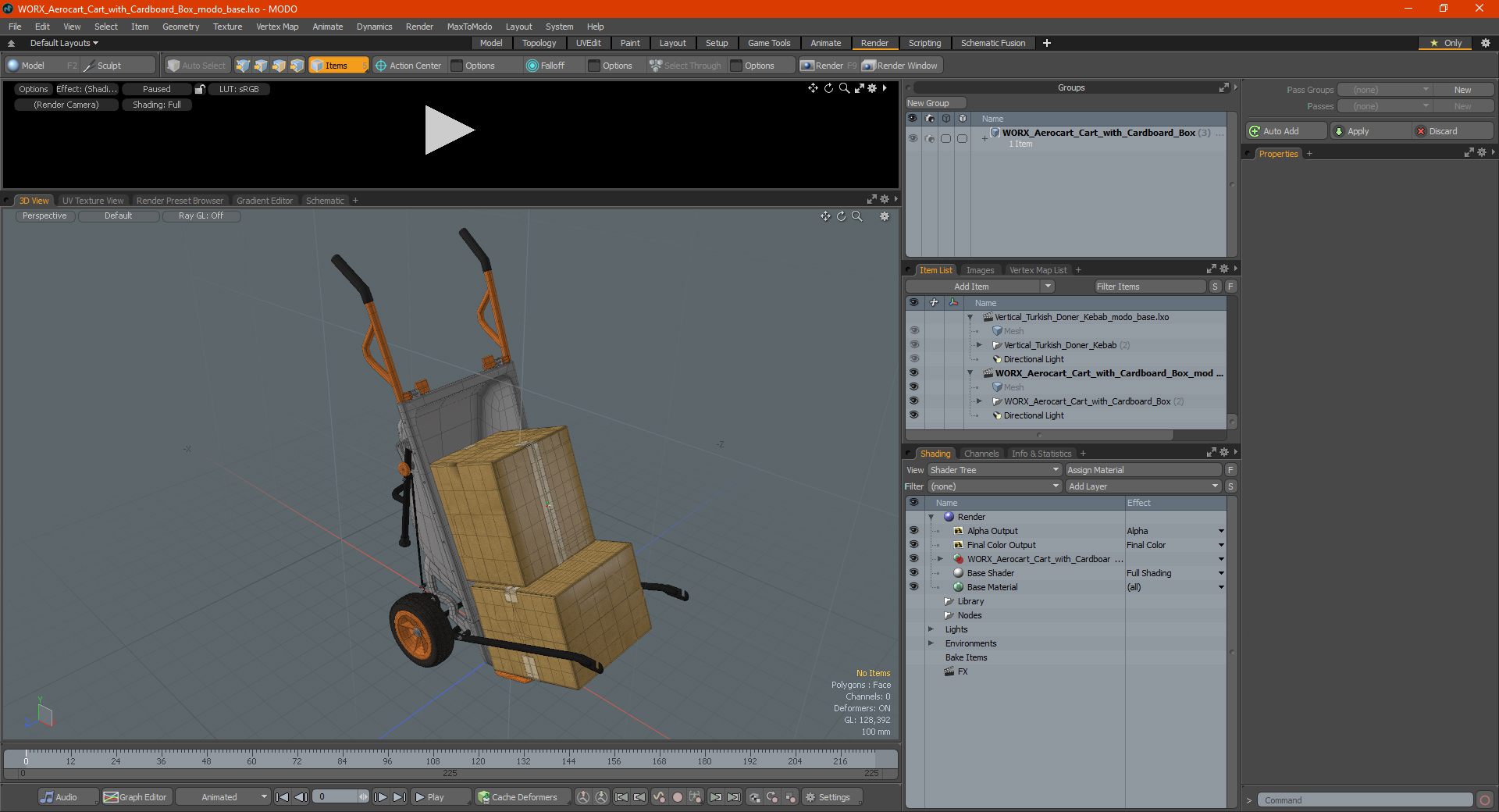 WORX Aerocart Cart with Cardboard Box 3D