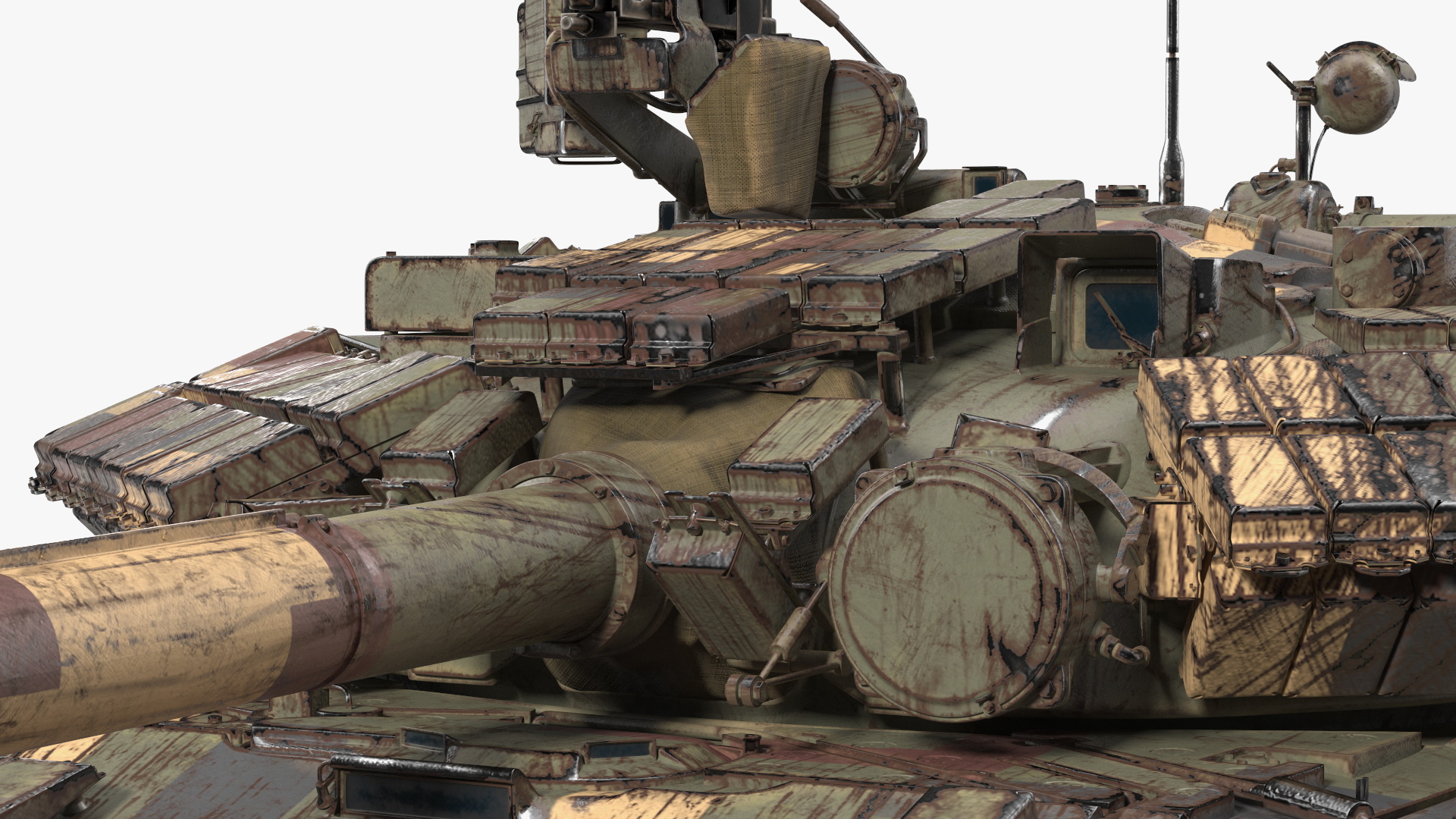 Battle Tank T-64 BV Dirty Rigged 3D