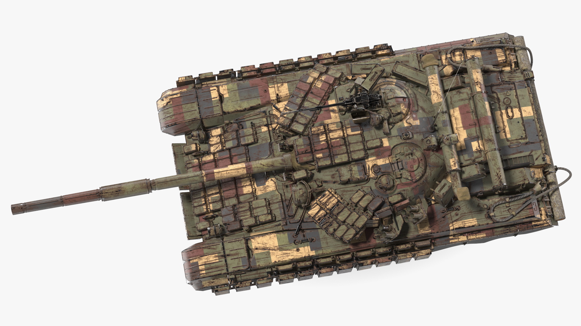 Battle Tank T-64 BV Dirty Rigged 3D