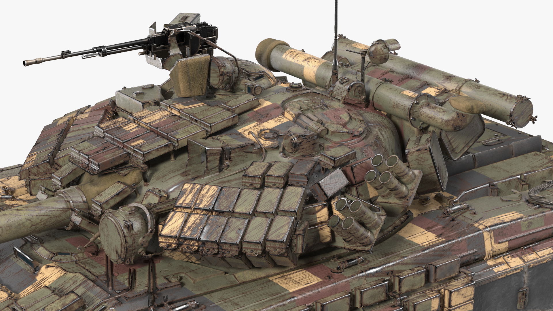 Battle Tank T-64 BV Dirty Rigged 3D