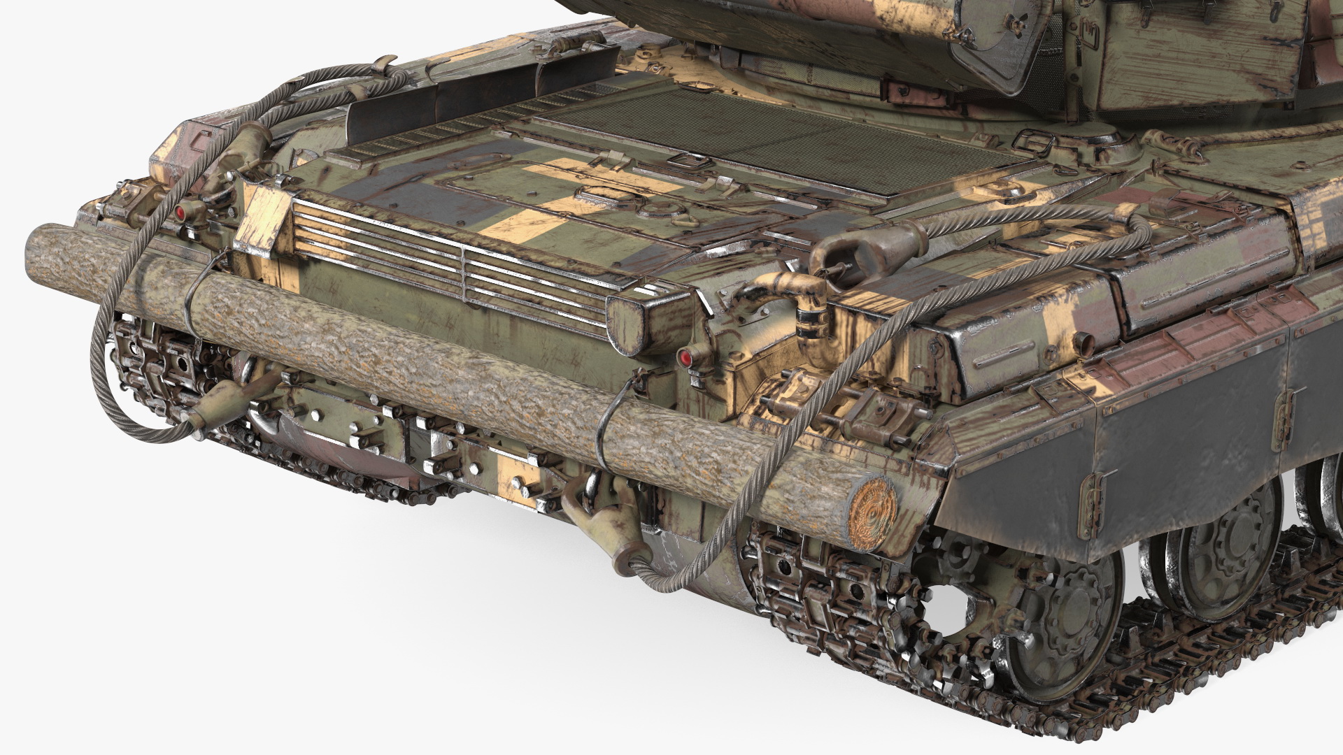 Battle Tank T-64 BV Dirty Rigged 3D