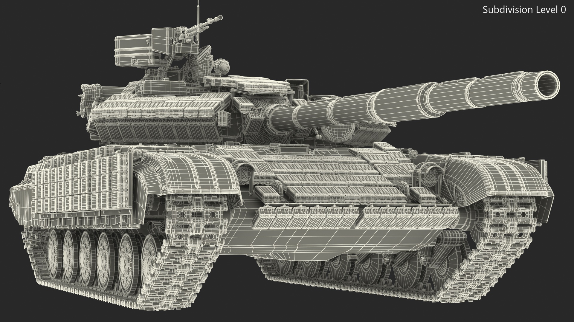 Battle Tank T-64 BV Dirty Rigged 3D