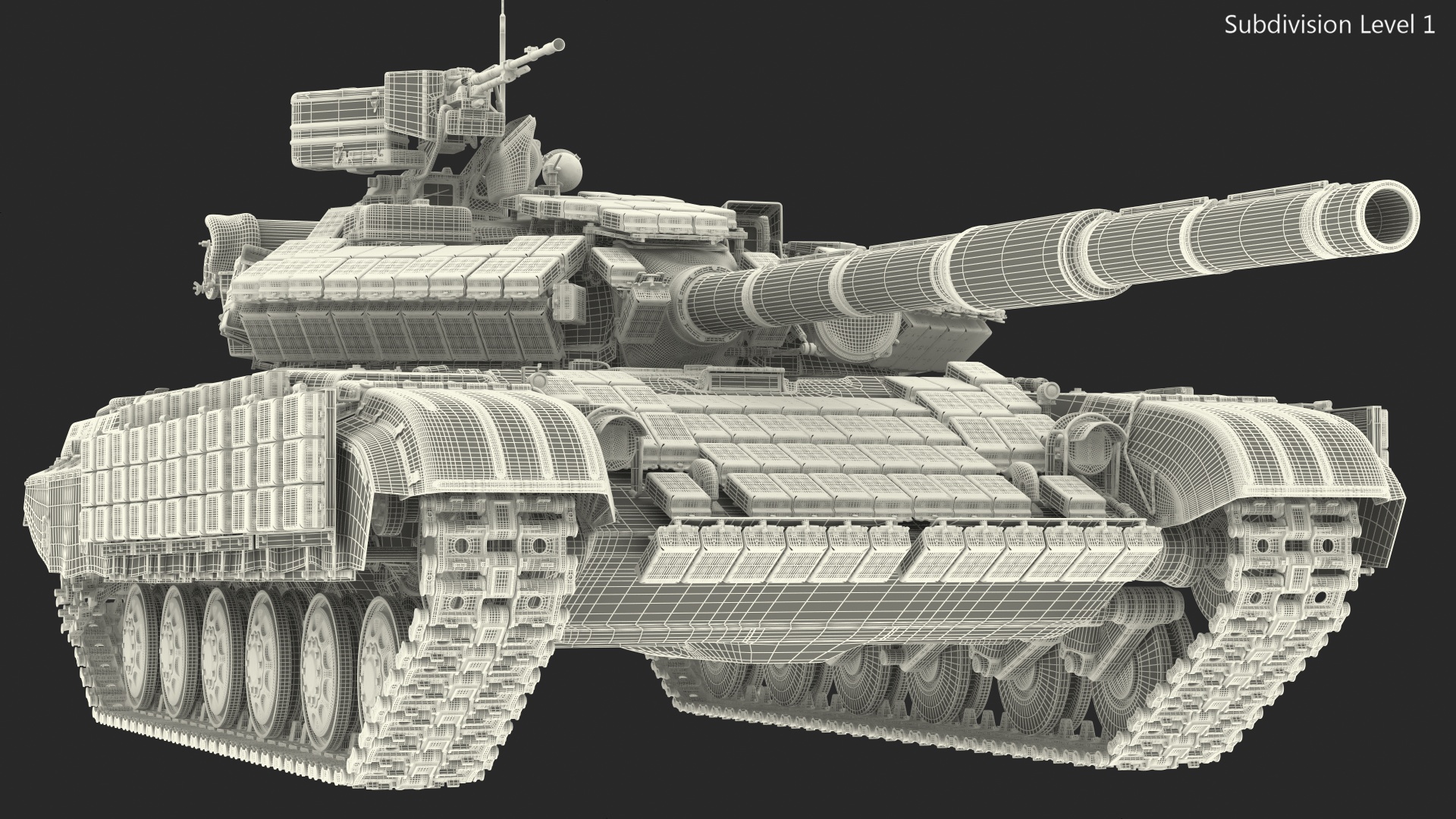 Battle Tank T-64 BV Dirty Rigged 3D