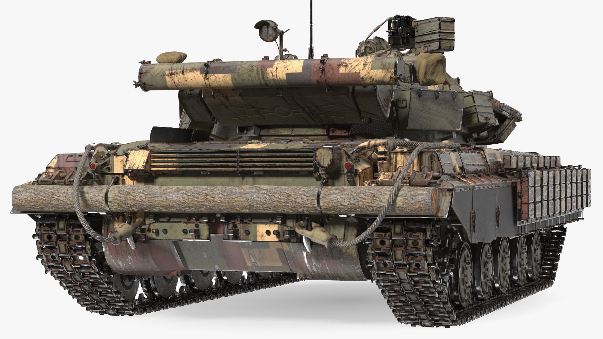 Battle Tank T-64 BV Dirty Rigged 3D