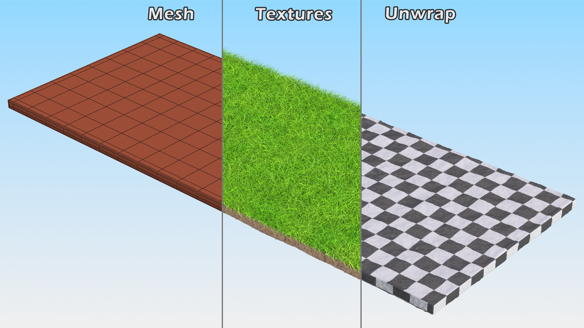 Lawn Turf Roll Unfolded fur 3D