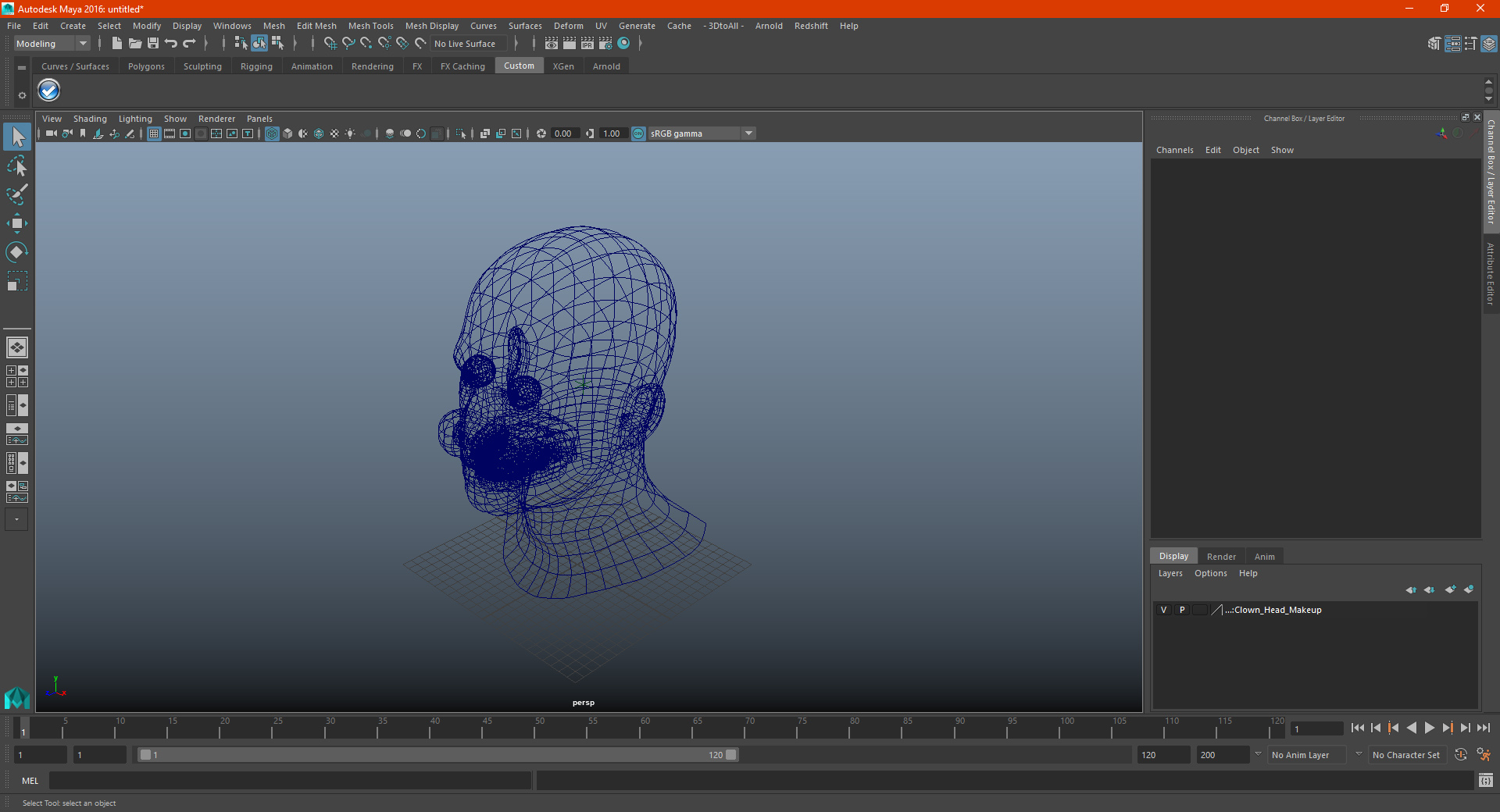 Clown Head Makeup 3D