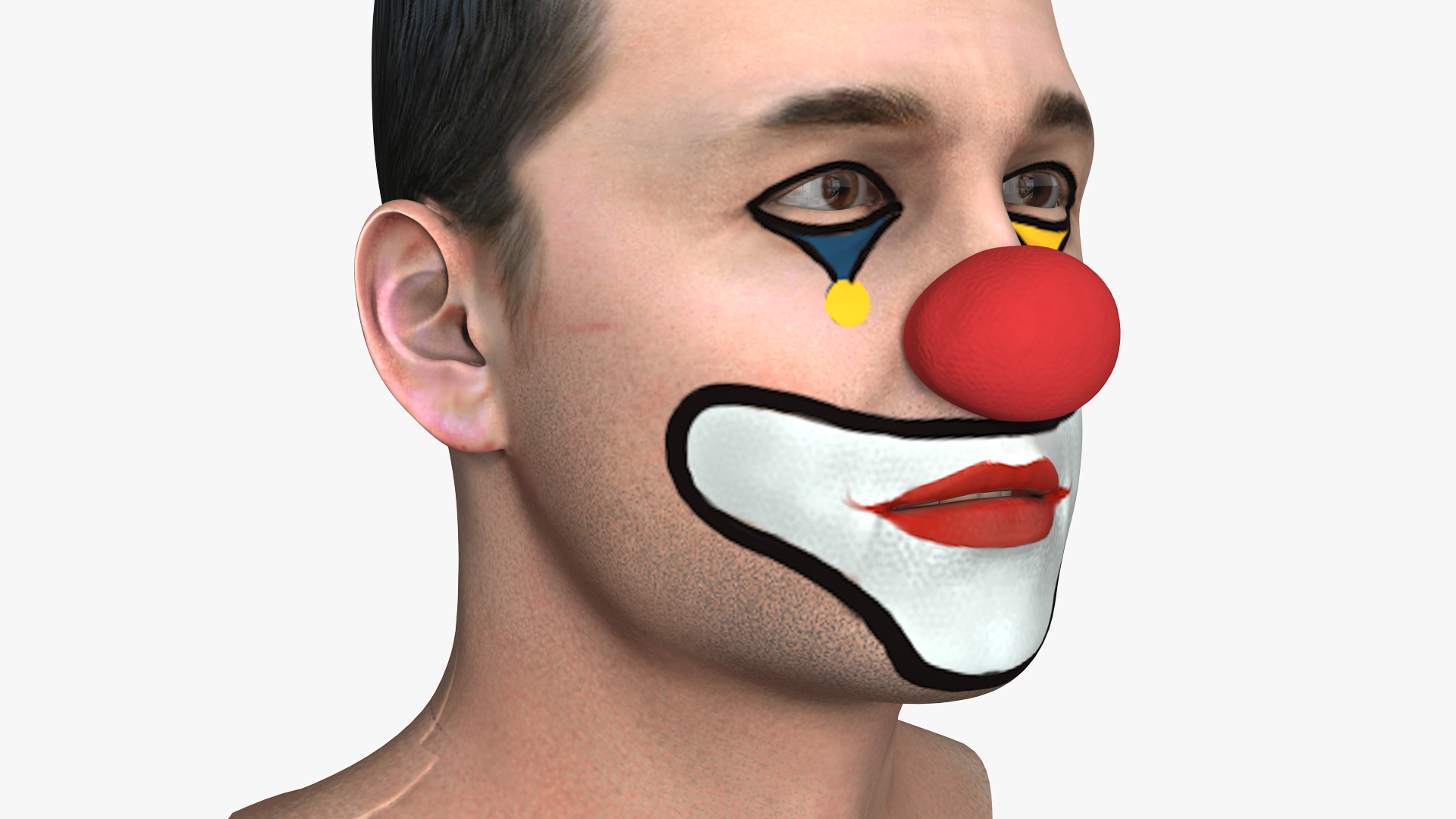 Clown Head Makeup 3D