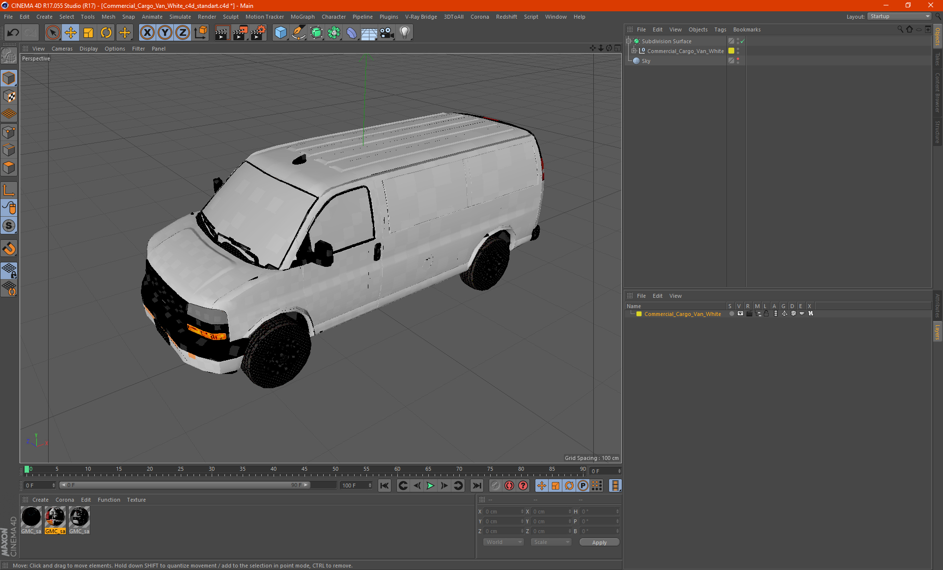 3D Commercial Cargo Van White