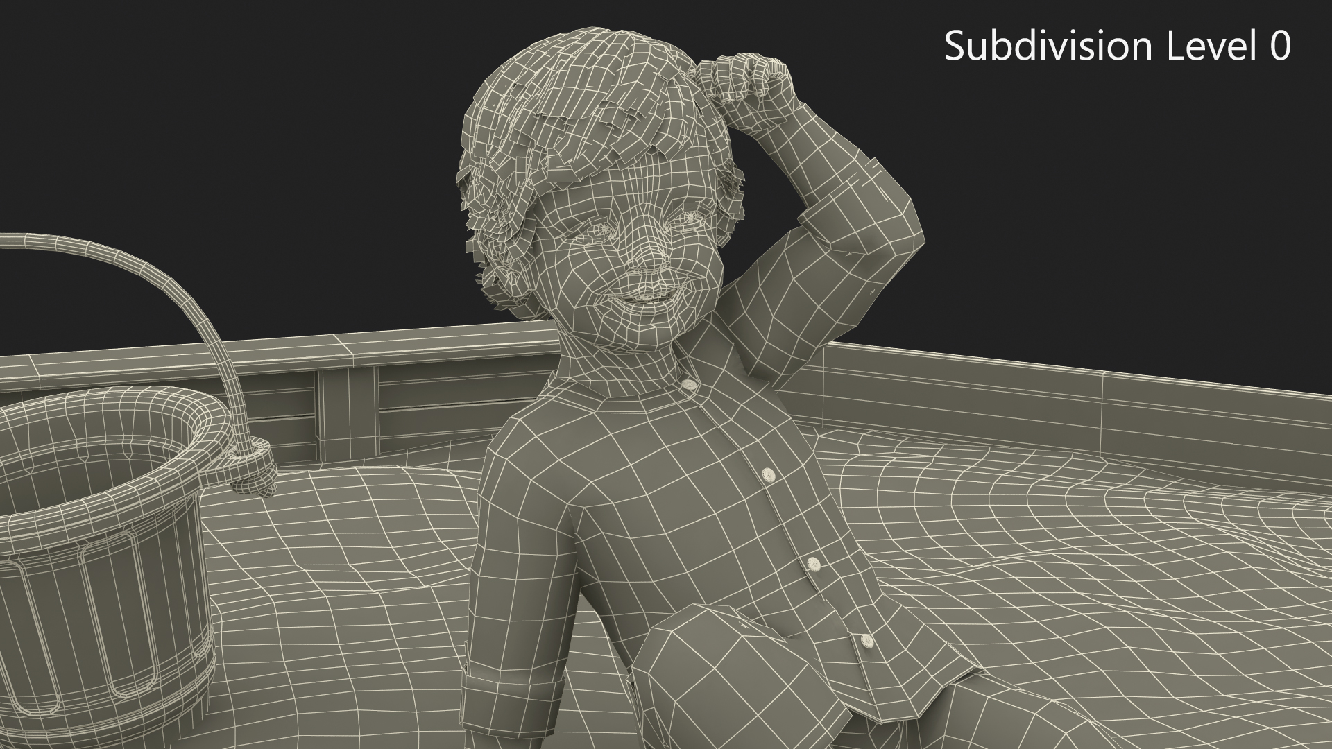Small Child Playing in a Sandbox 3D