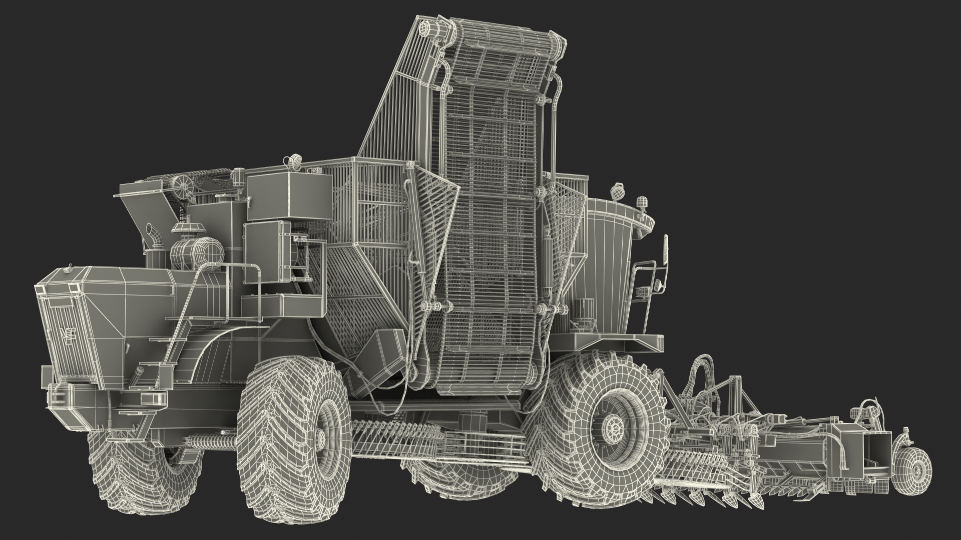 3D Vervaet 17T Self Propelled Beet Harvester Rigged model