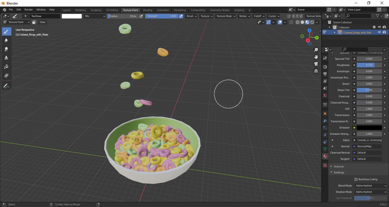 Colored Rings with Plate 3D model