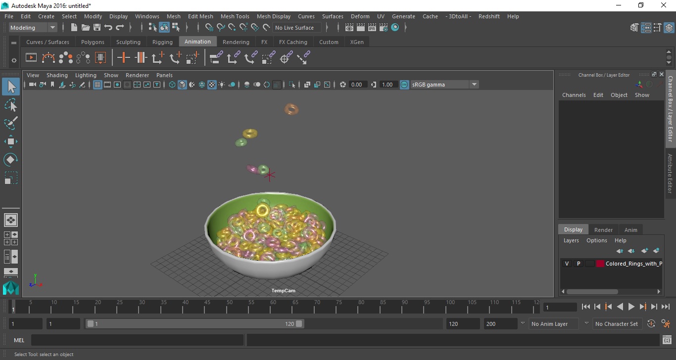Colored Rings with Plate 3D model