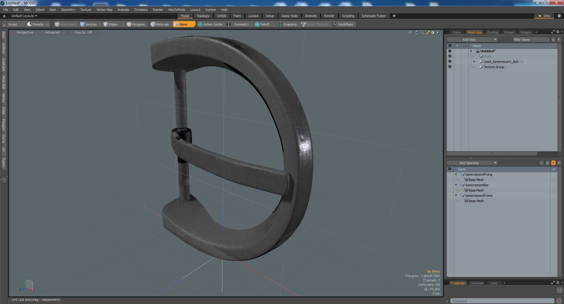 Used Semicrescent Belt 3D