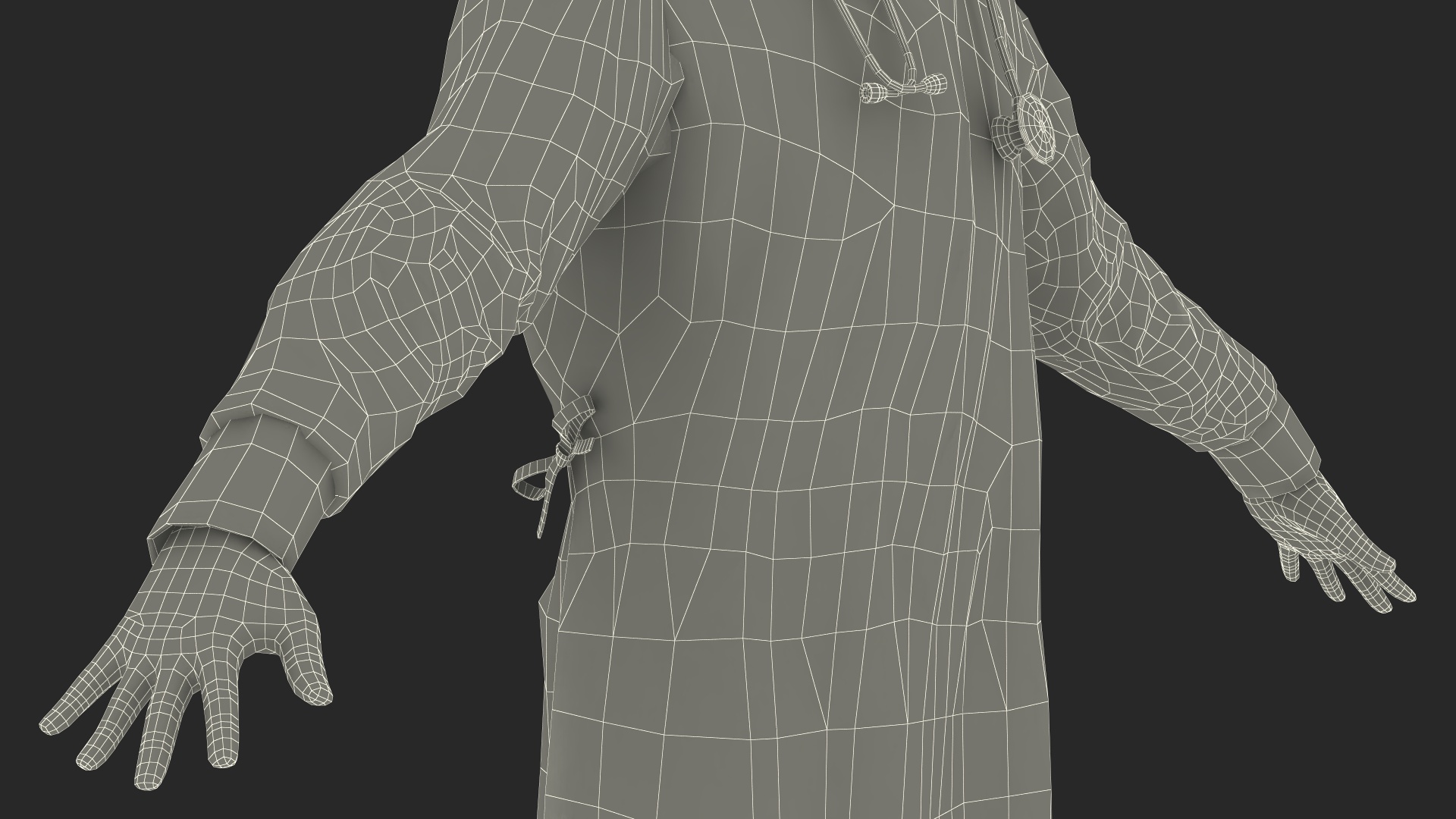 3D model African Black Male Doctor Blood Stained Rigged for Maya