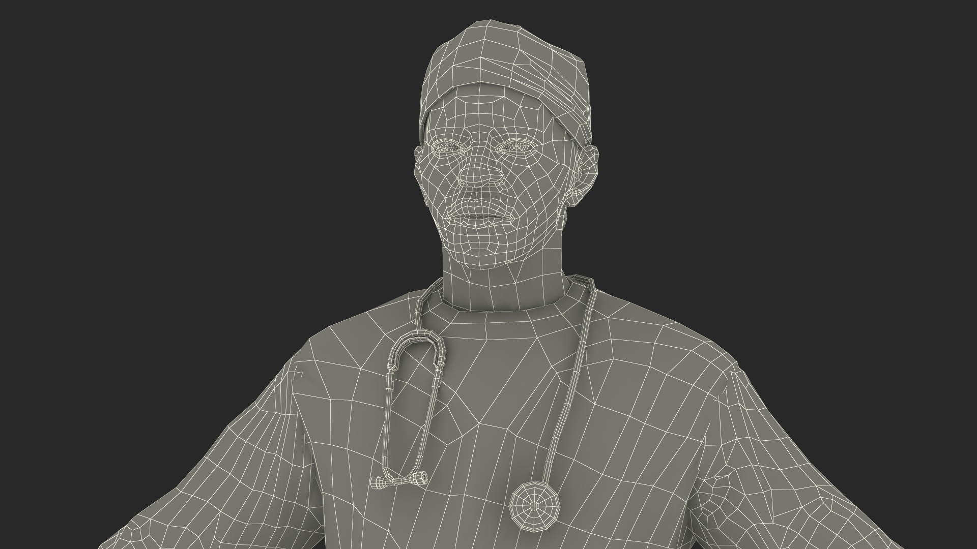 3D model African Black Male Doctor Blood Stained Rigged for Maya
