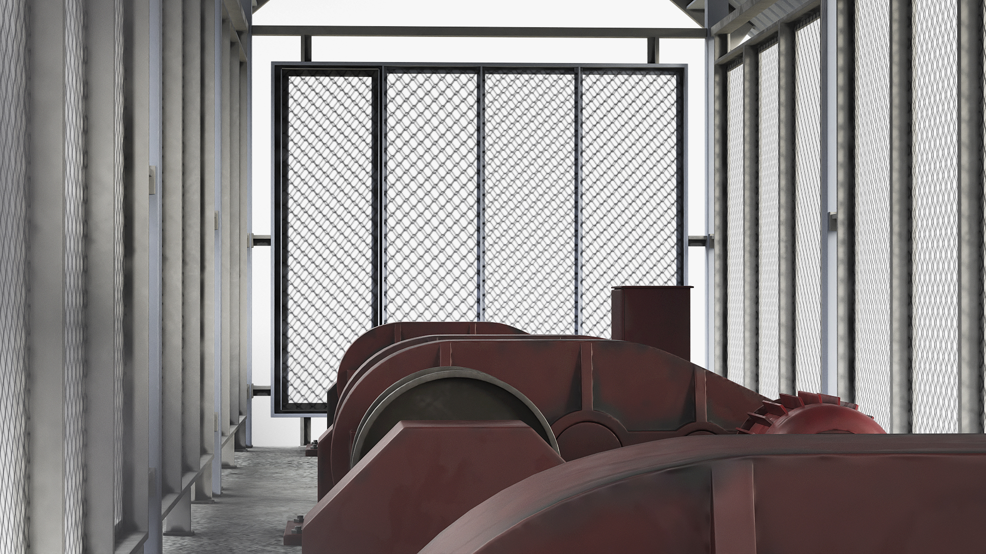 Hydraulic Canal Lock Gate System Rigged - view 8