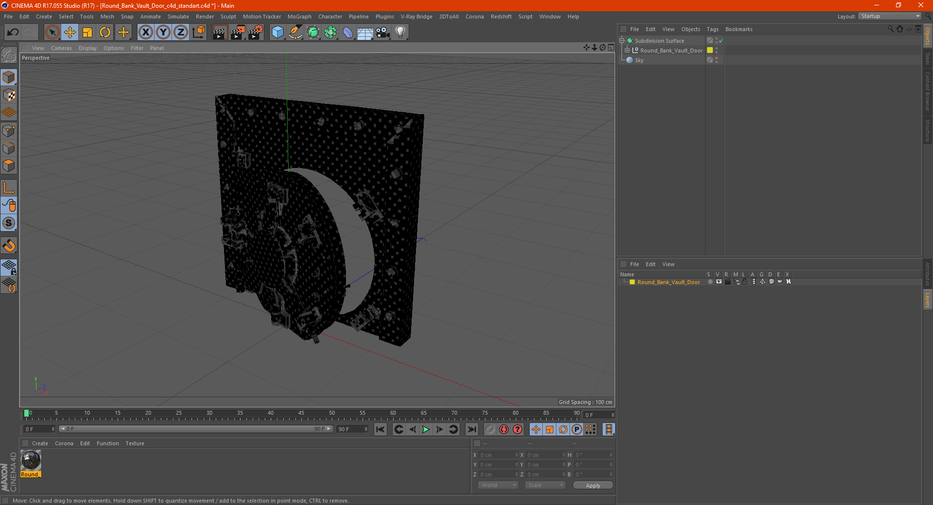 3D Round Bank Vault Door