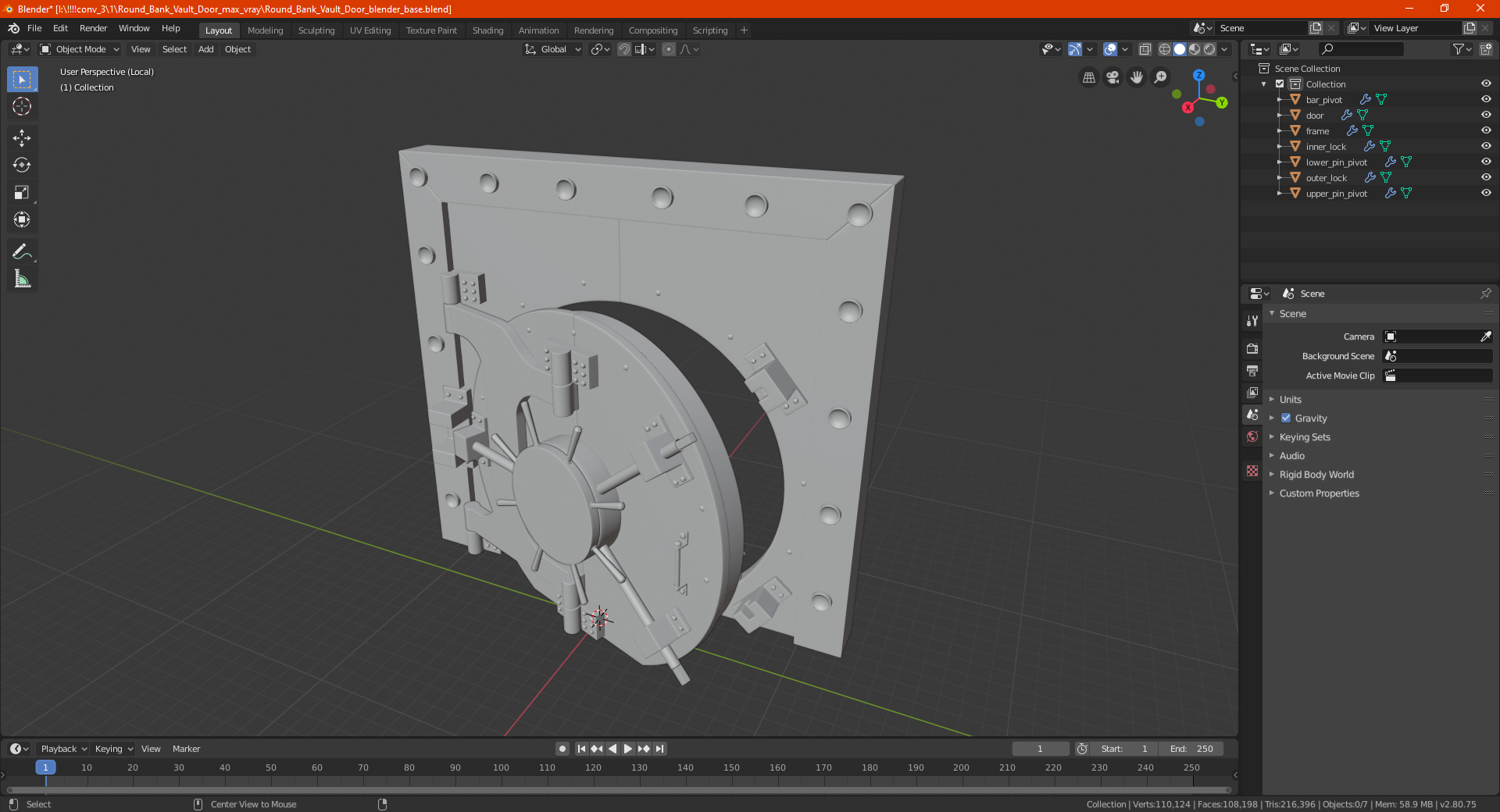 3D Round Bank Vault Door