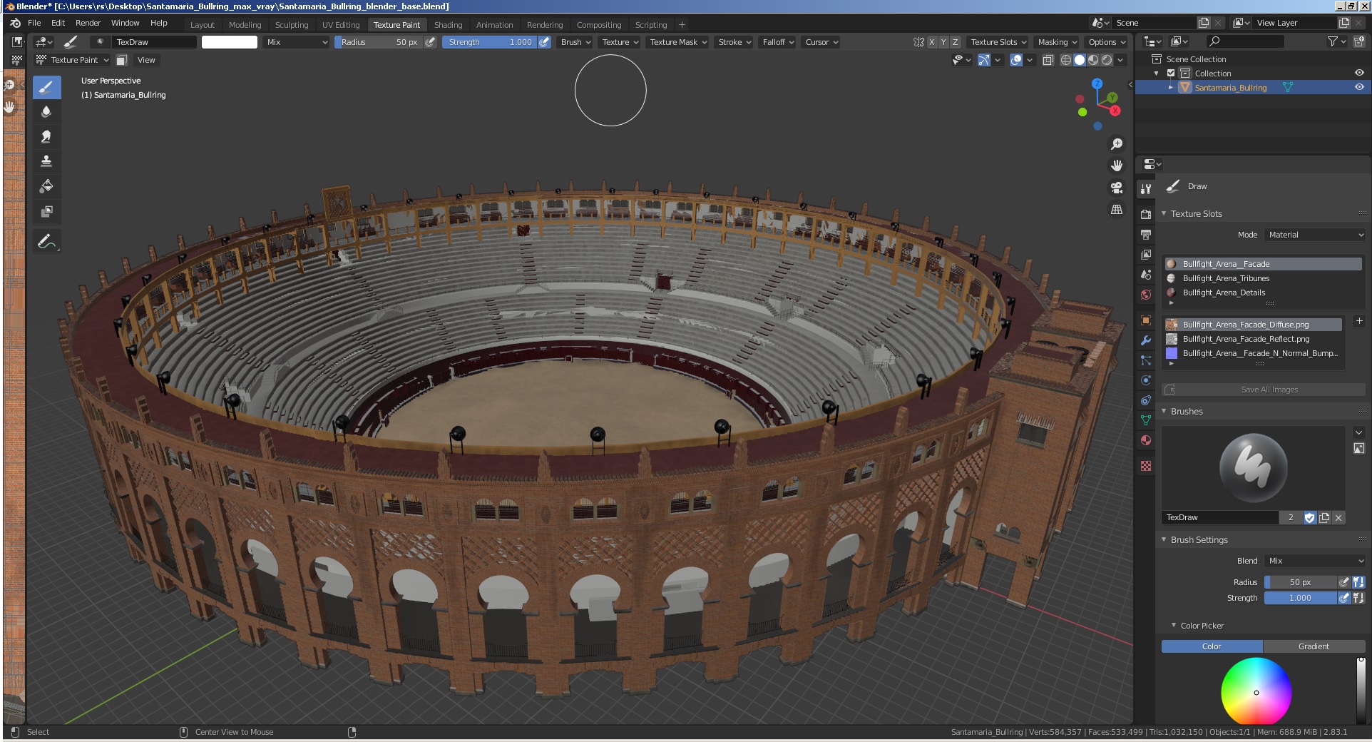Santamaria Bullring 3D model