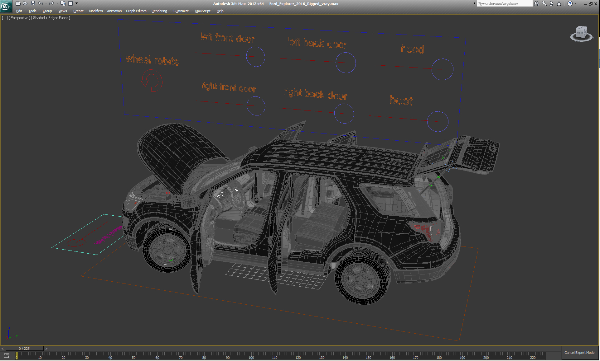 3D model Ford Explorer 2016 Rigged