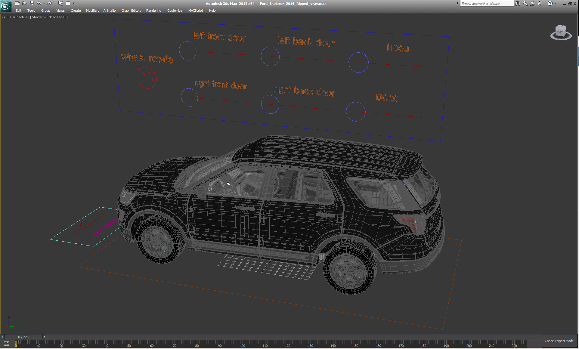 3D model Ford Explorer 2016 Rigged