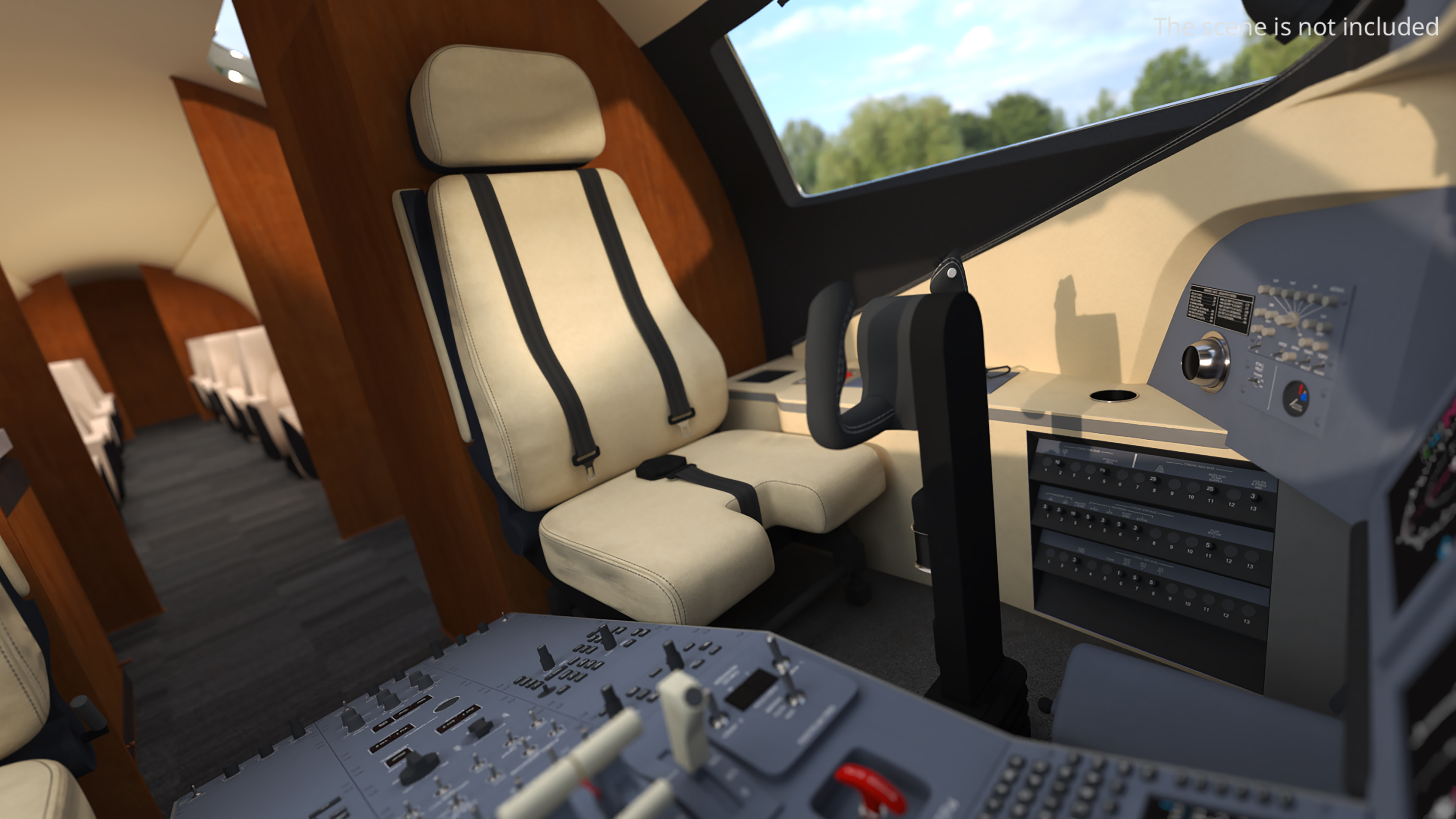 Cockpit Pilot Seat with Control Yoke, view 2