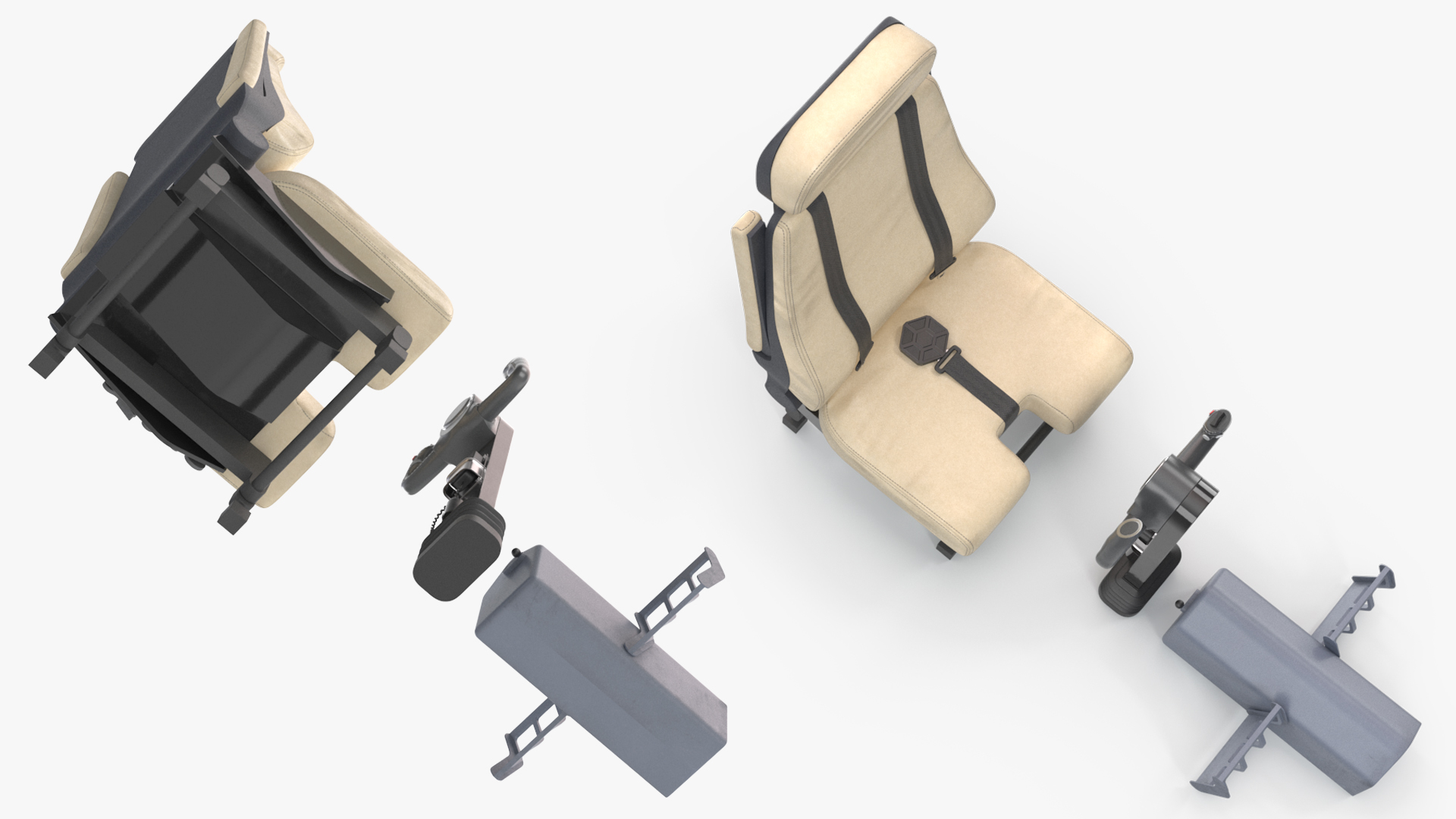 Cockpit Pilot Seat with Control Yoke, view 6