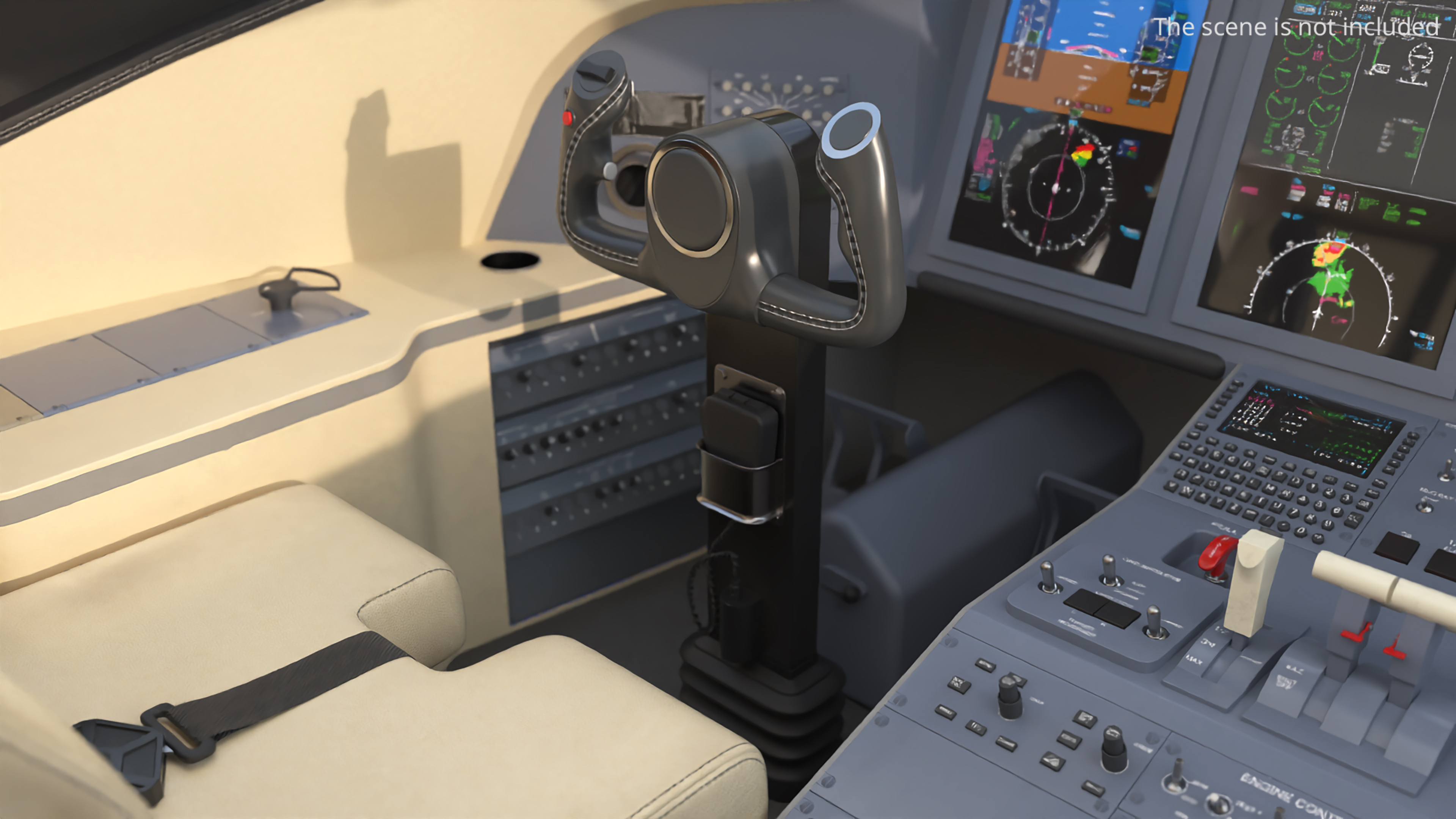 Cockpit Pilot Seat with Control Yoke, view 3