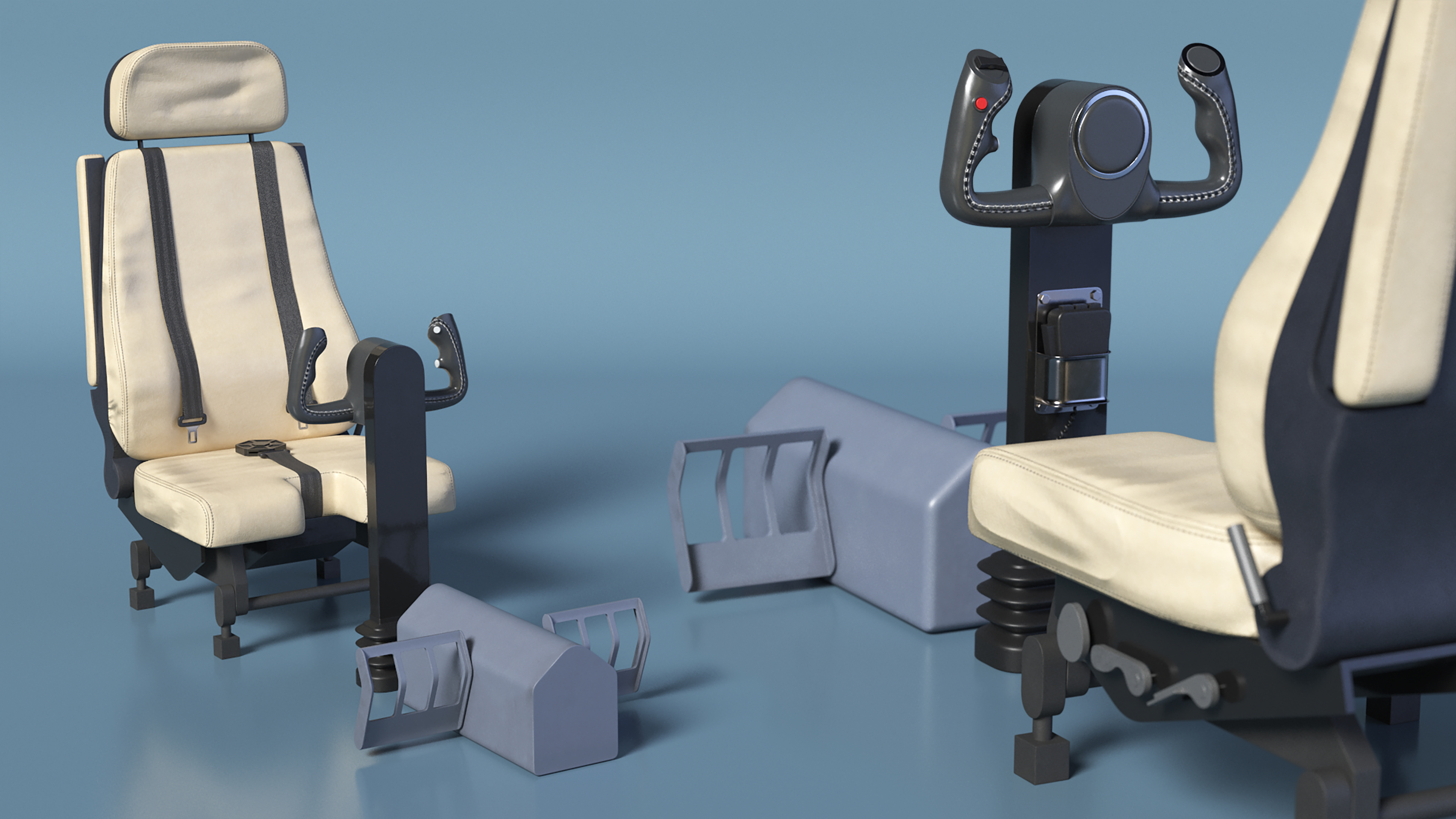 Cockpit Pilot Seat with Control Yoke, view 4