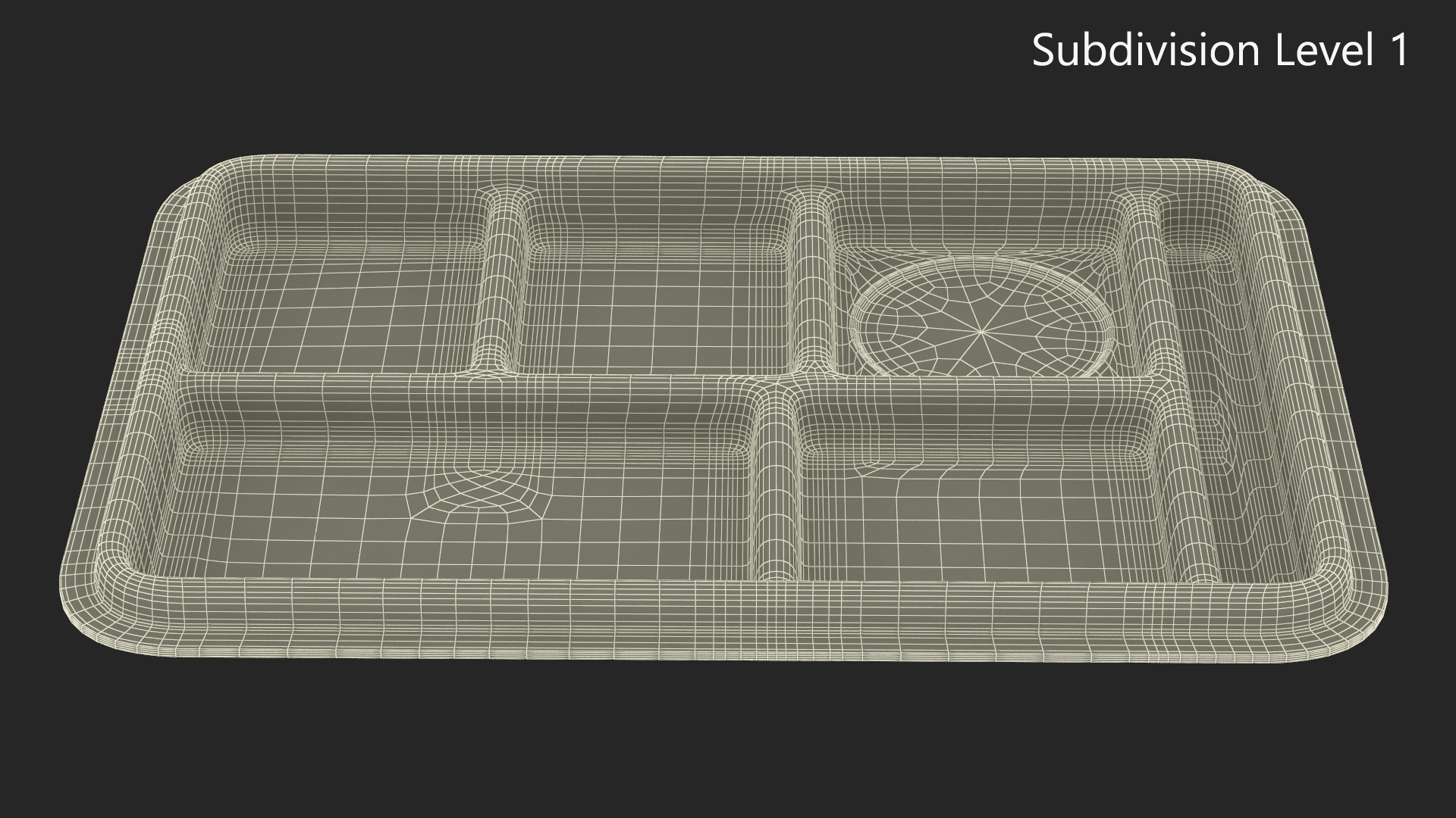 Compartment Meal Tray Green 3D