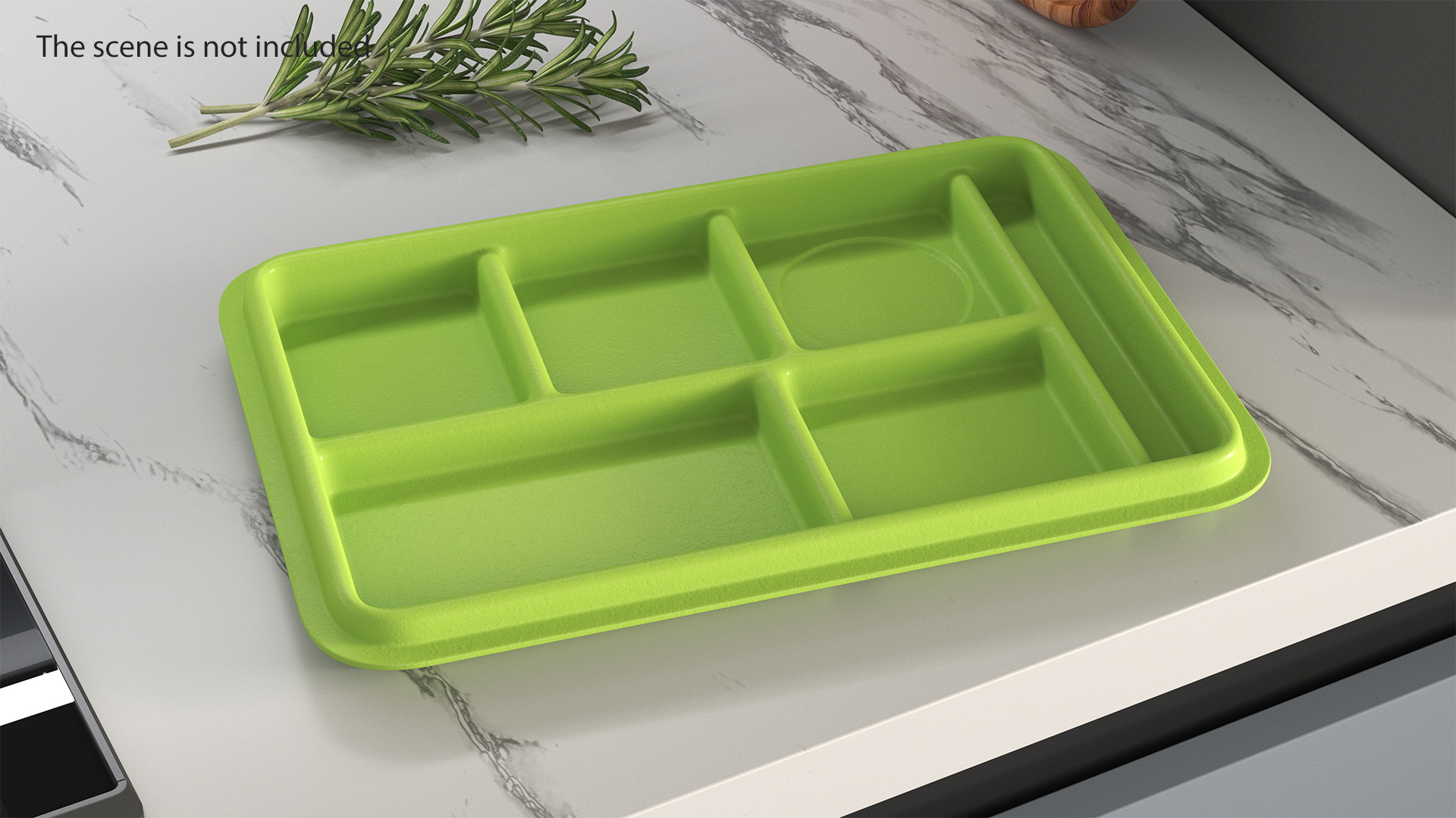 Compartment Meal Tray Green 3D