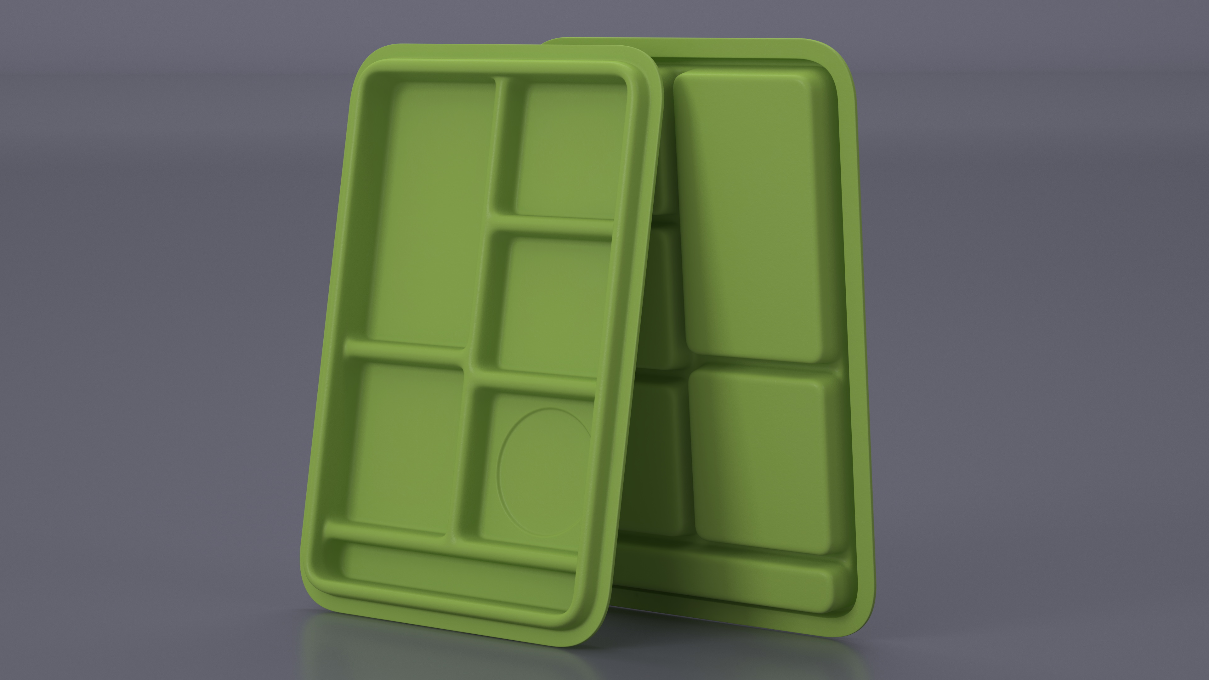 Compartment Meal Tray Green 3D